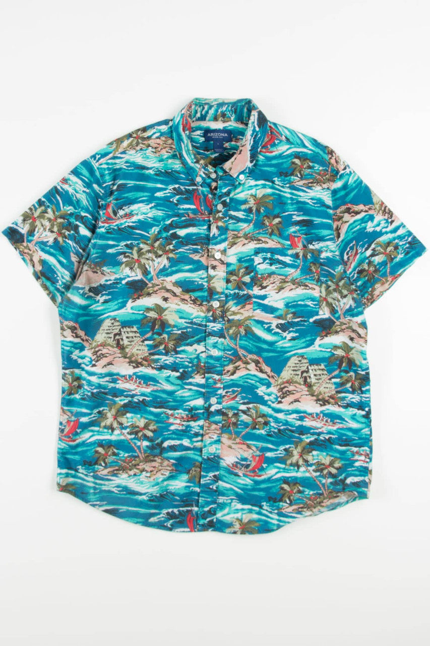Crashing Waves Hawaiian Button Up Shirt 2058