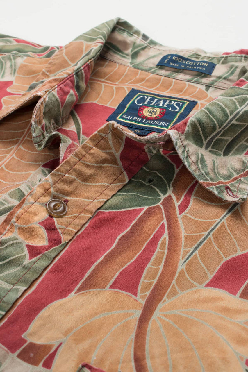 Vintage Frayed Chaps Ralph Lauren Hawaiian Shirt 2064