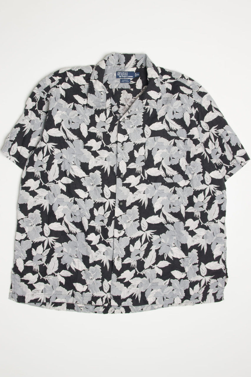 Black Polo By Ralph Lauren Hawaiian Shirt 2073