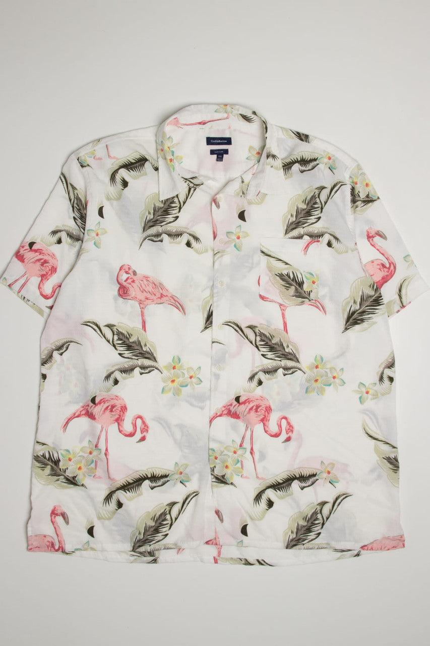 Large Flamingo Print Hawaiian Shirt 2076