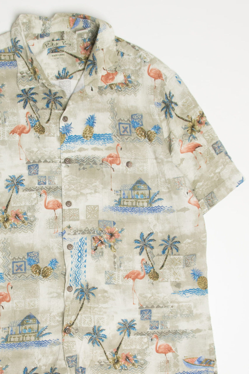 Vintage Flamingo Batik Bay Hawaiian Shirt 2080