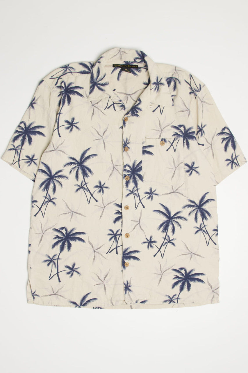 Vintage Inked Palm Trees Hawaiian Shirt 2094