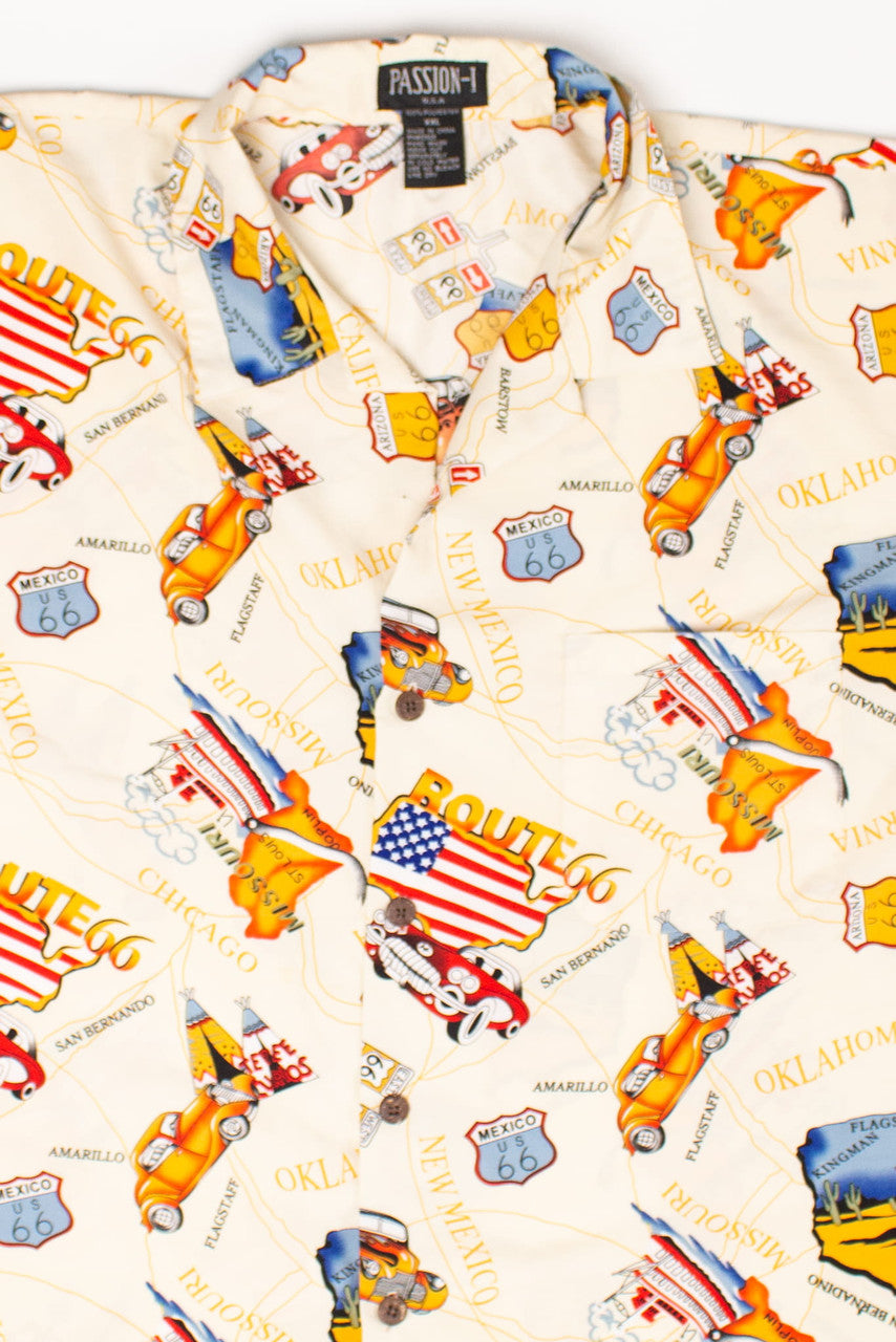 Vintage Route 66 Hawaiian Shirt