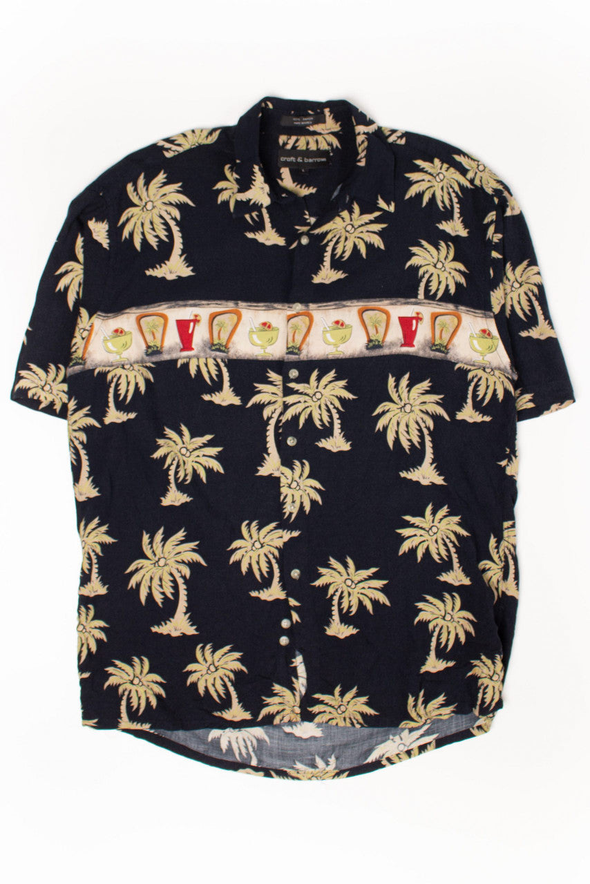 Black Palms & Drinks Hawaiian Shirt