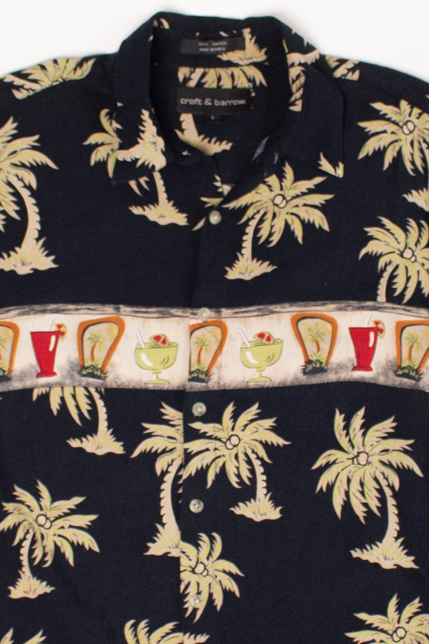 Black Palms & Drinks Hawaiian Shirt