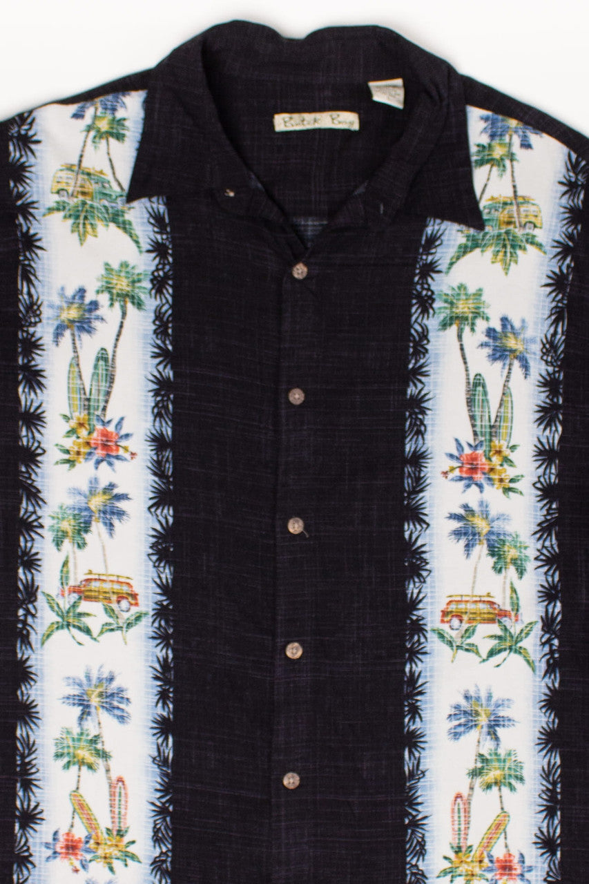Surfboard Stripes Hawaiian Bowling Shirt