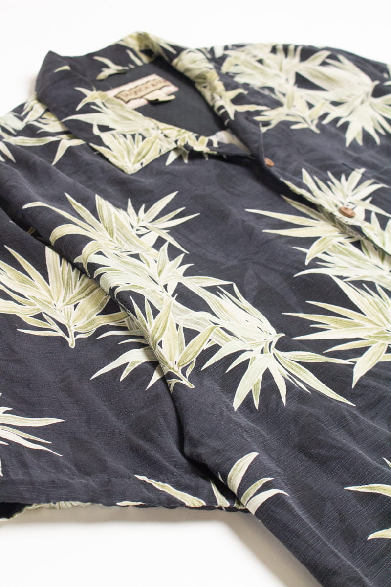 Jamaica Jaxx Black Bamboo Hawaiian Shirt