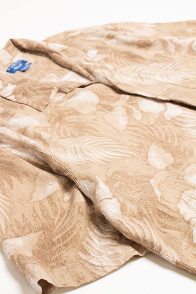 Puritan Leaf Printed Sand Hawaiian Shirt