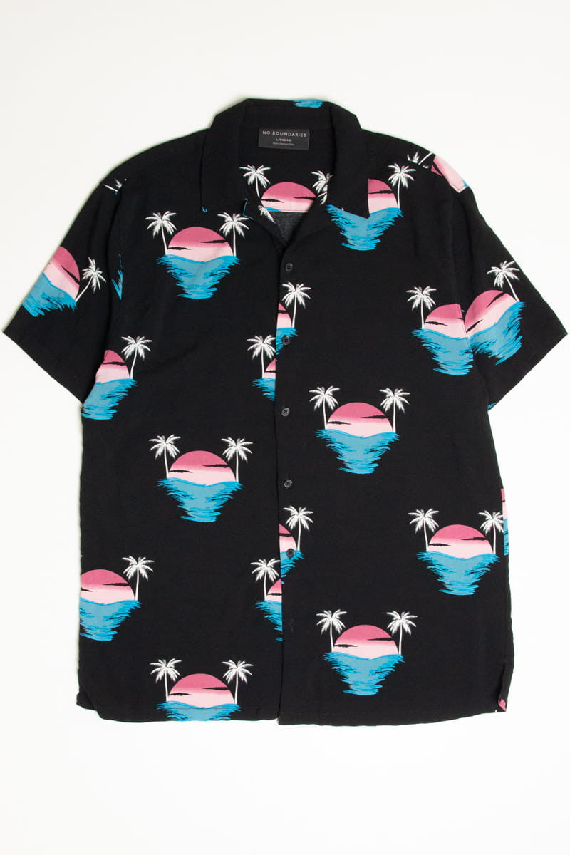 Pink Sunset Over The Ocean Hawaiian Shirt