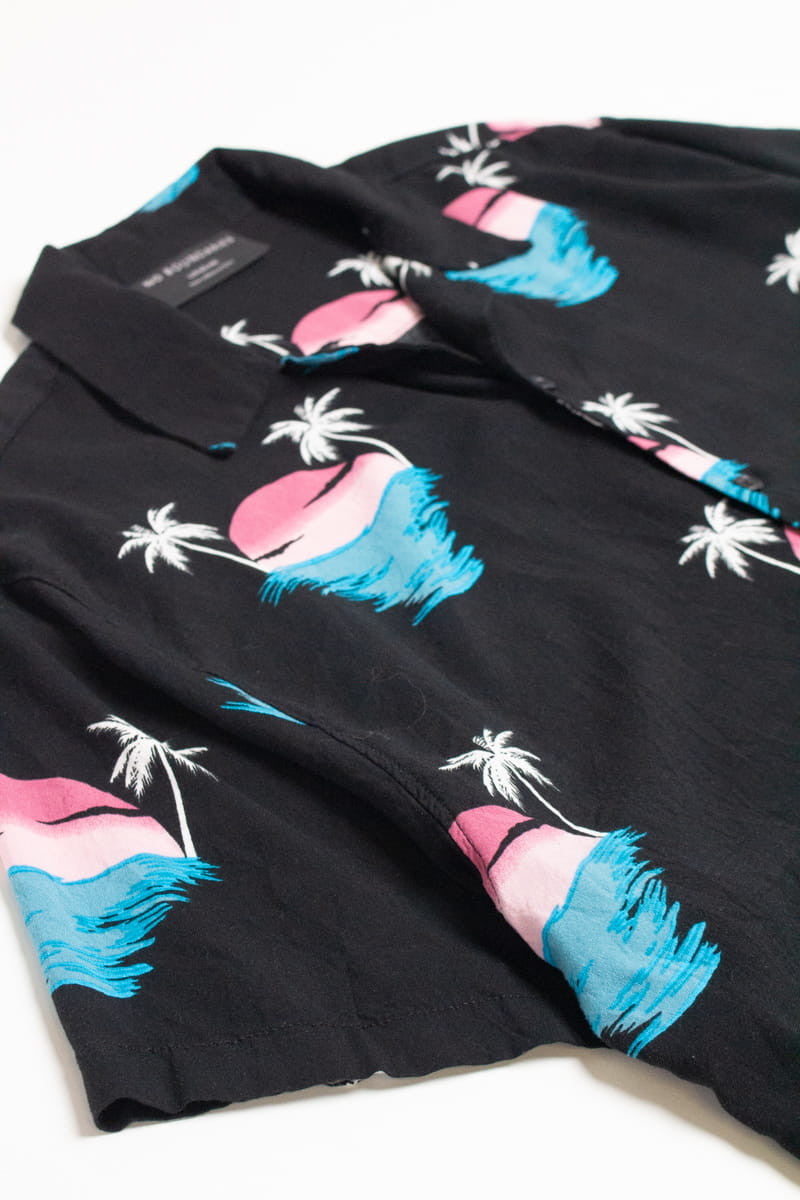 Pink Sunset Over The Ocean Hawaiian Shirt