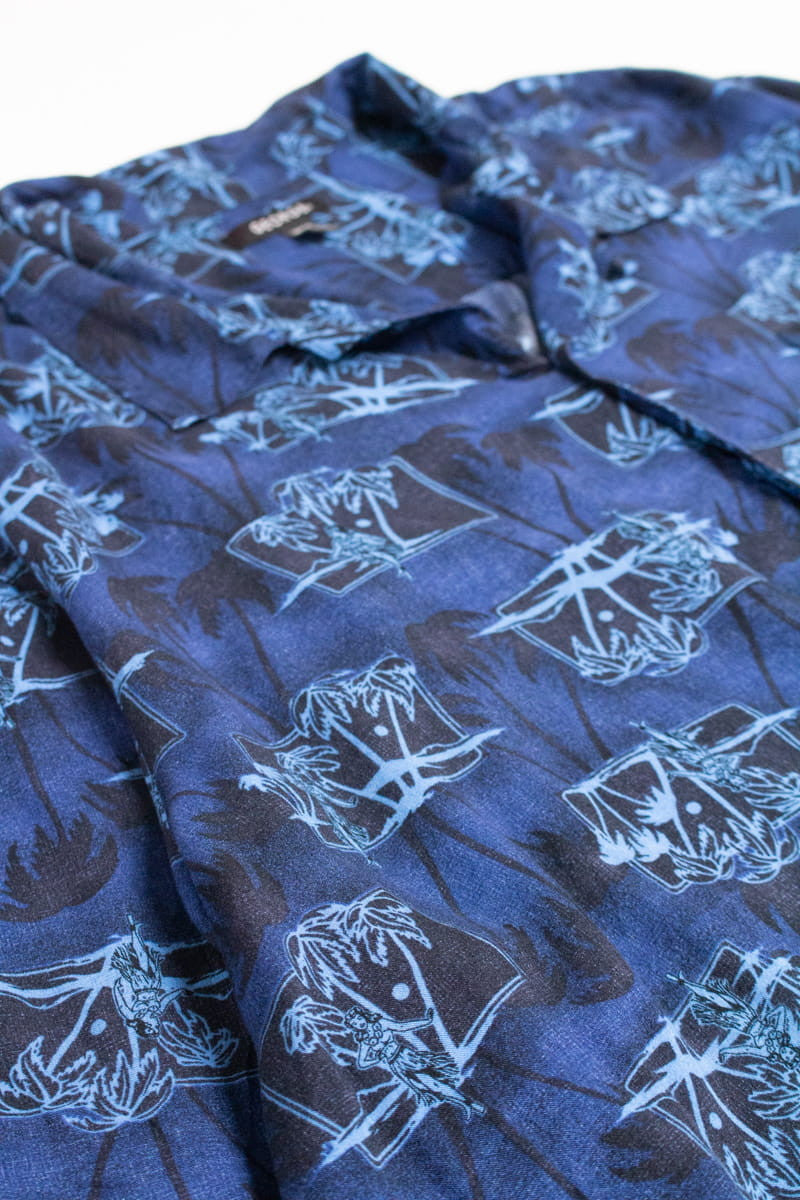 Blue Hula Dancer Hawaiian Shirt