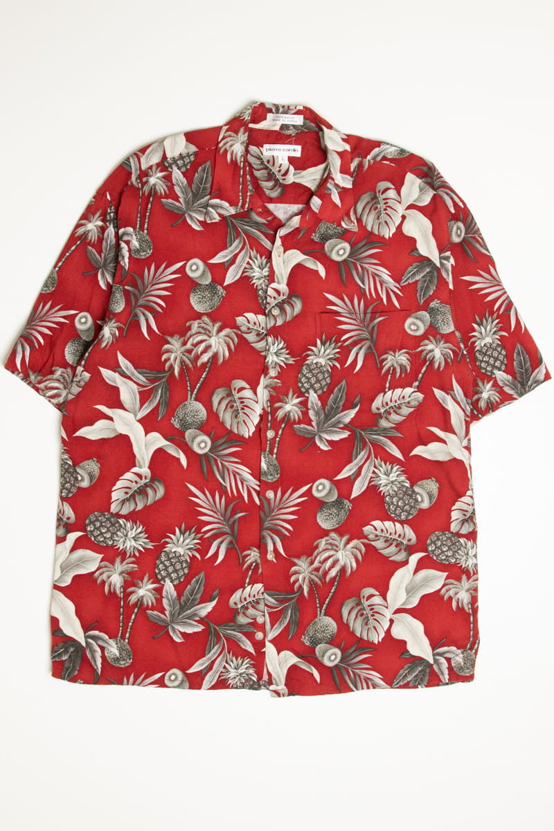 Red Tropical Fruit Pierre Cardin Hawaiian Shirt