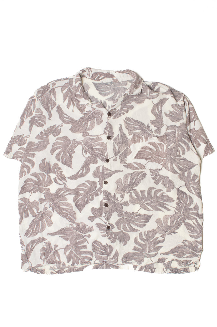 Gray Palm Leaf Hawaiian Shirt 2299