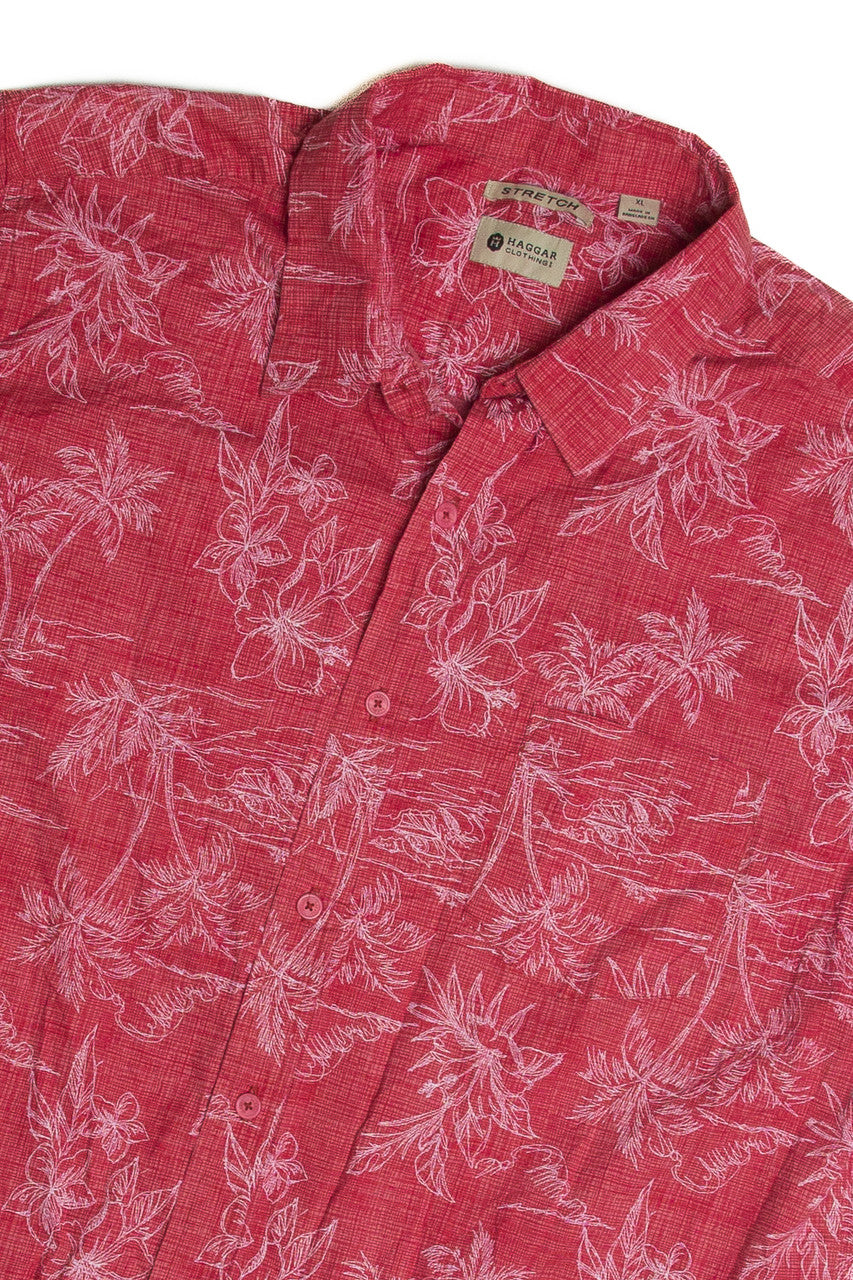 Vintage Red Line Art Hawaiian Shirt