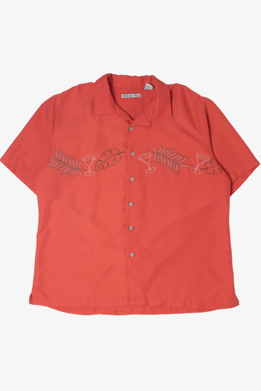 Embroidered Tequila & Palm Leaf Hawaiian Shirt