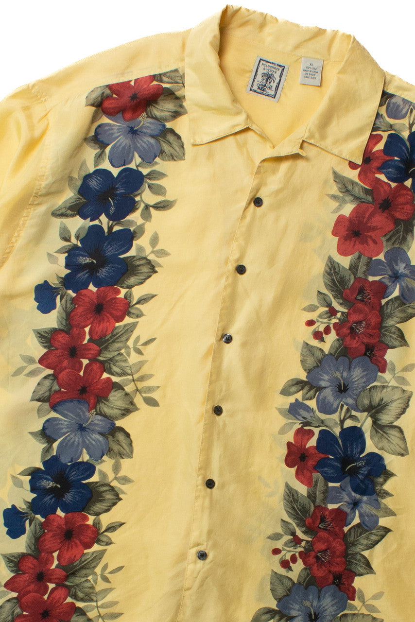 Vintage Yellow Silk Hawaiian Shirt (1990s)