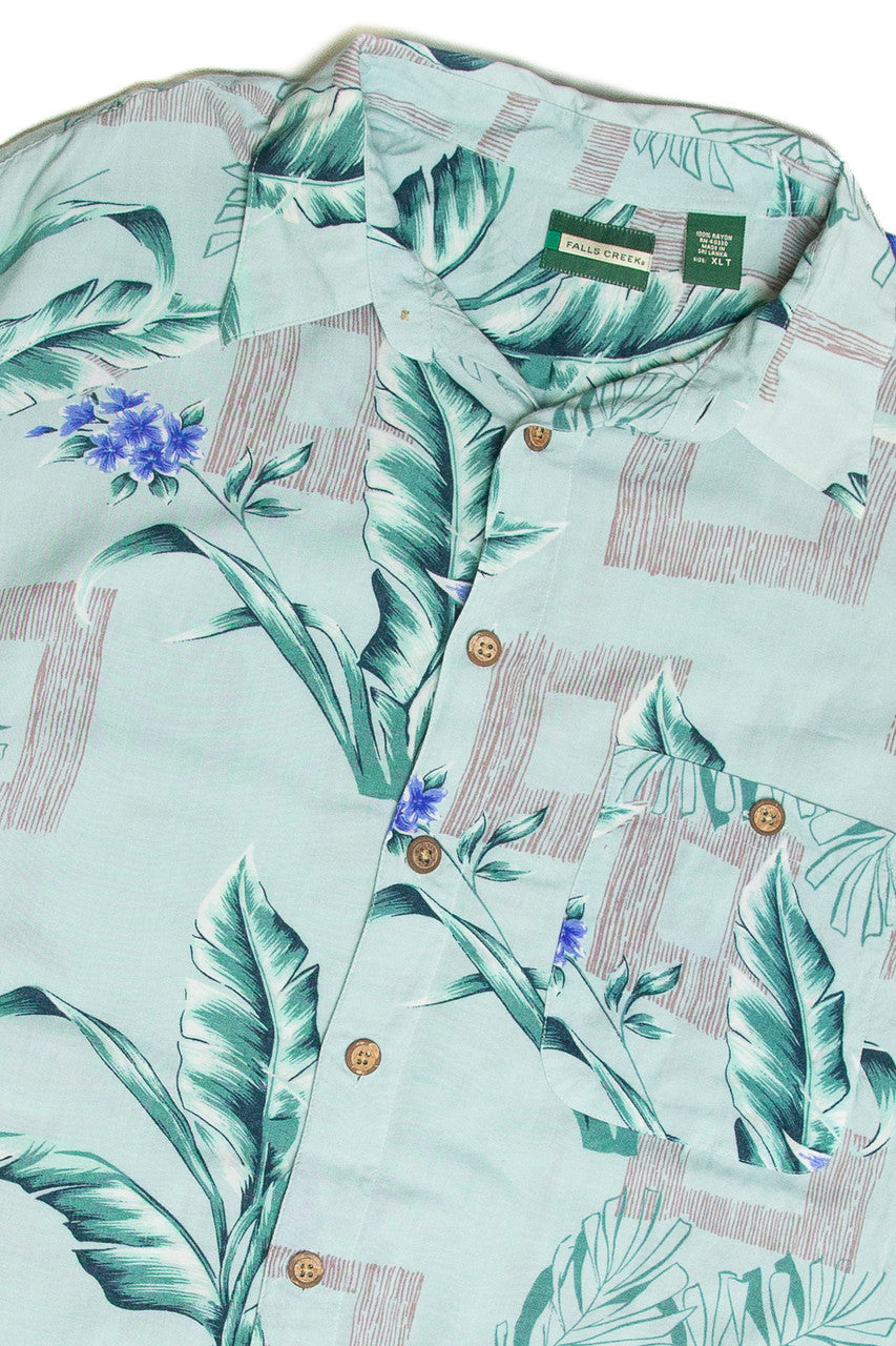 Vintage Falls Creek Light Green Hawaiian Shirt