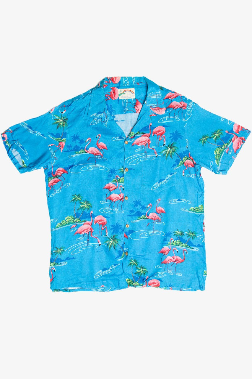 Vintage Paradise Found Flamingo Hawaiian Shirt