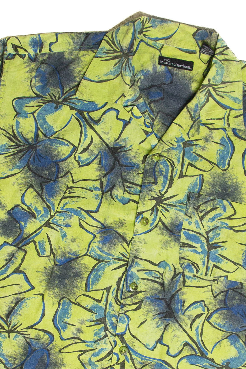 No Boundaries Green Hawaiian Shirt