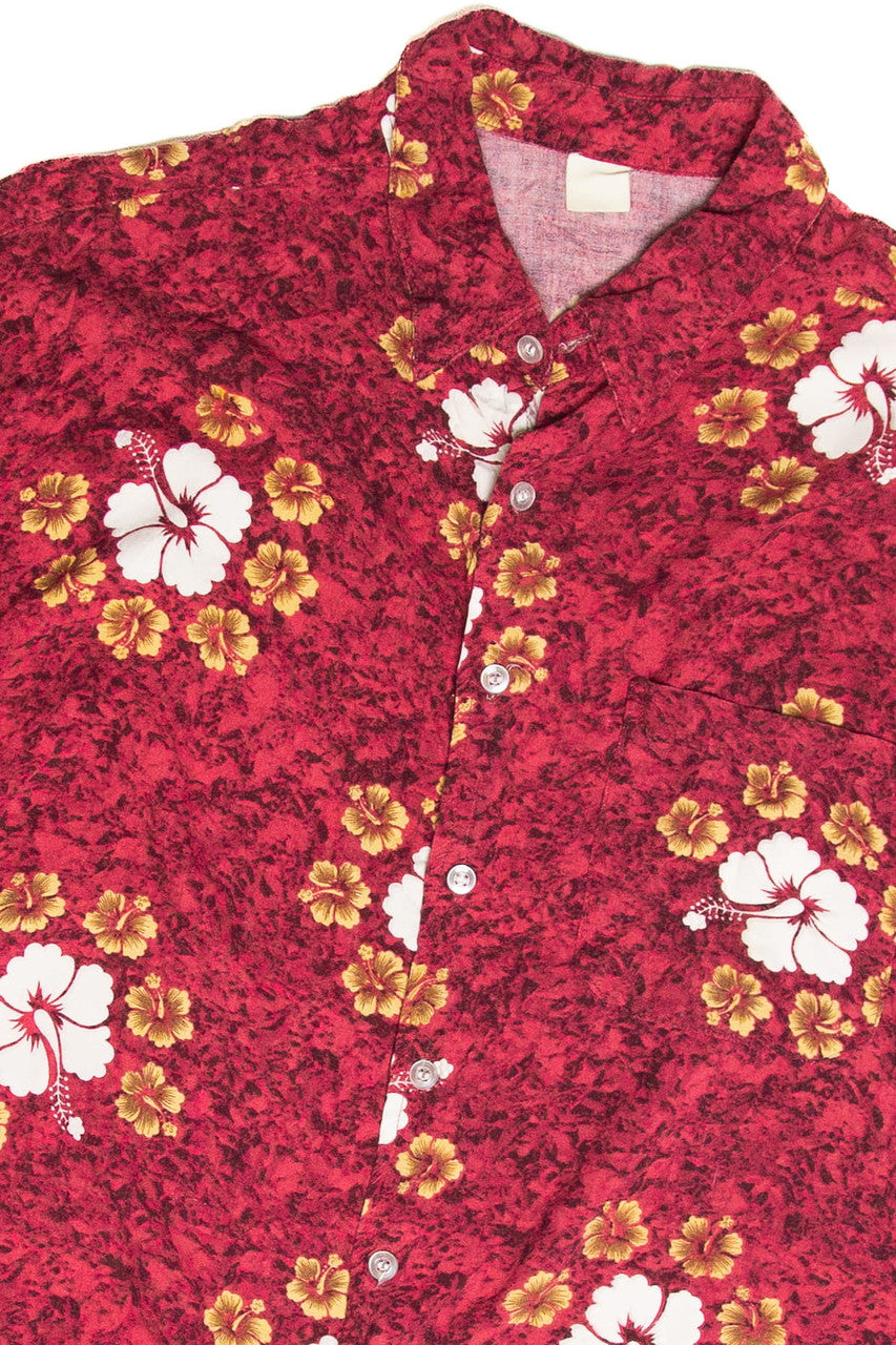 Red Hibiscus Hawaiian Shirt 2529