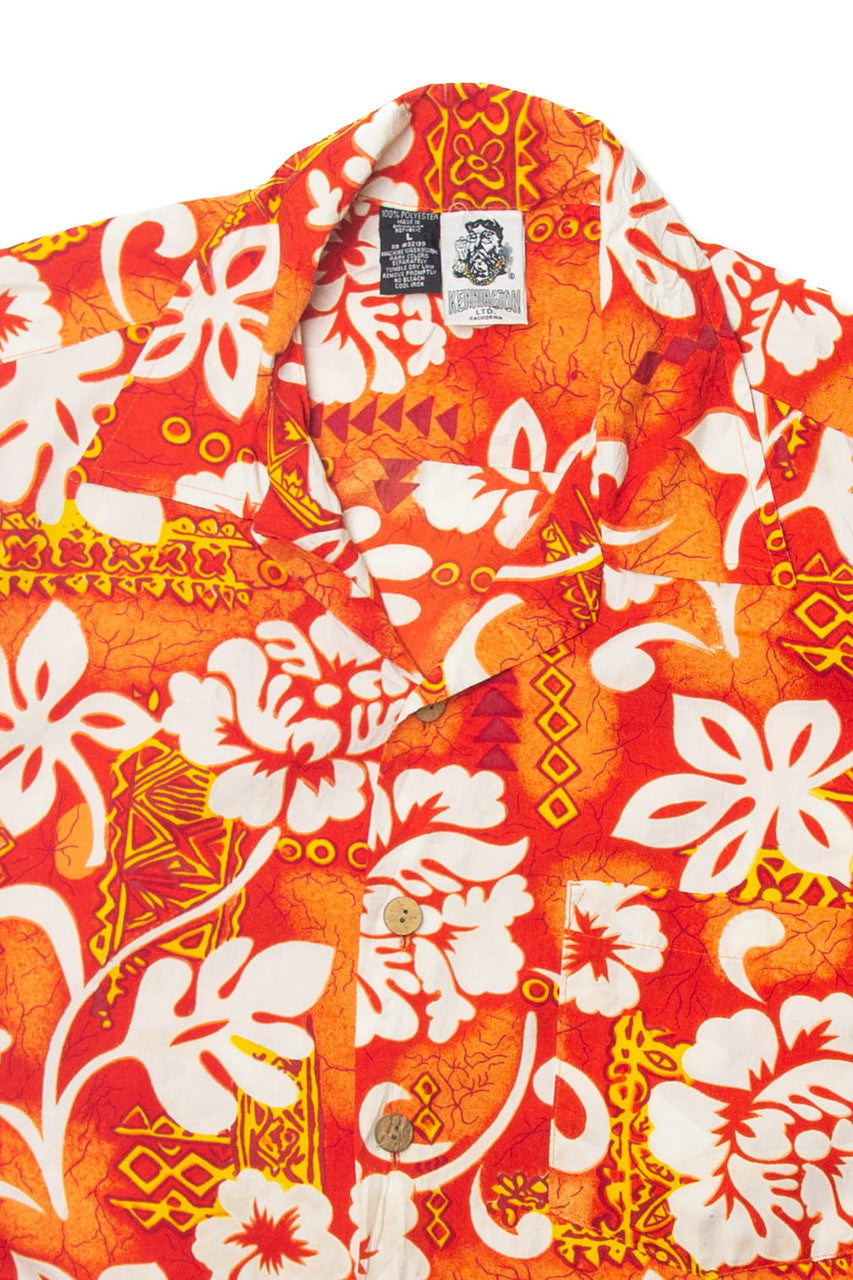 Vintage Kennington Orange Floral Hawaiian Shirt