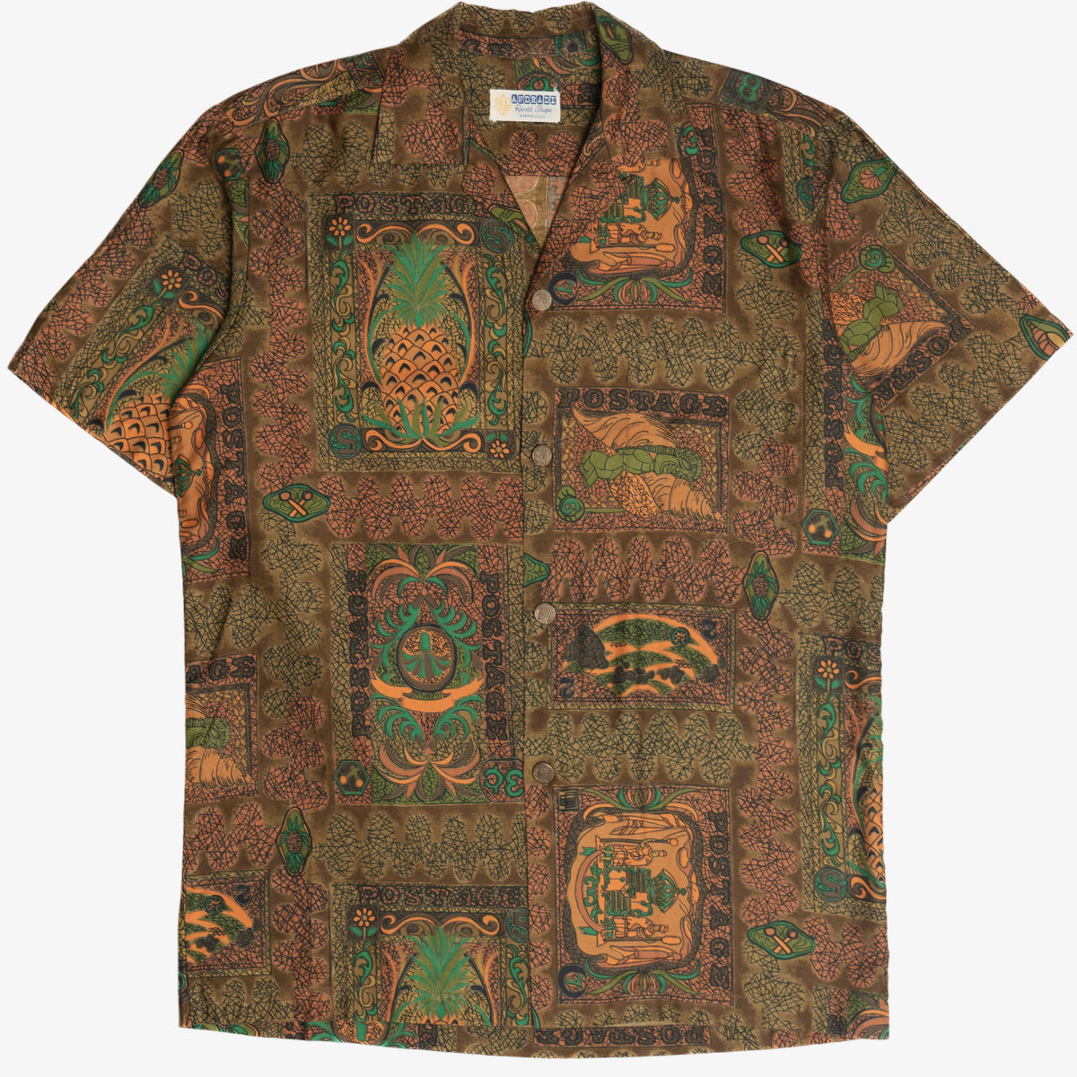 Rare Vintage Hawaiian Shirt With Loop Collar Andrade Resort Shops 