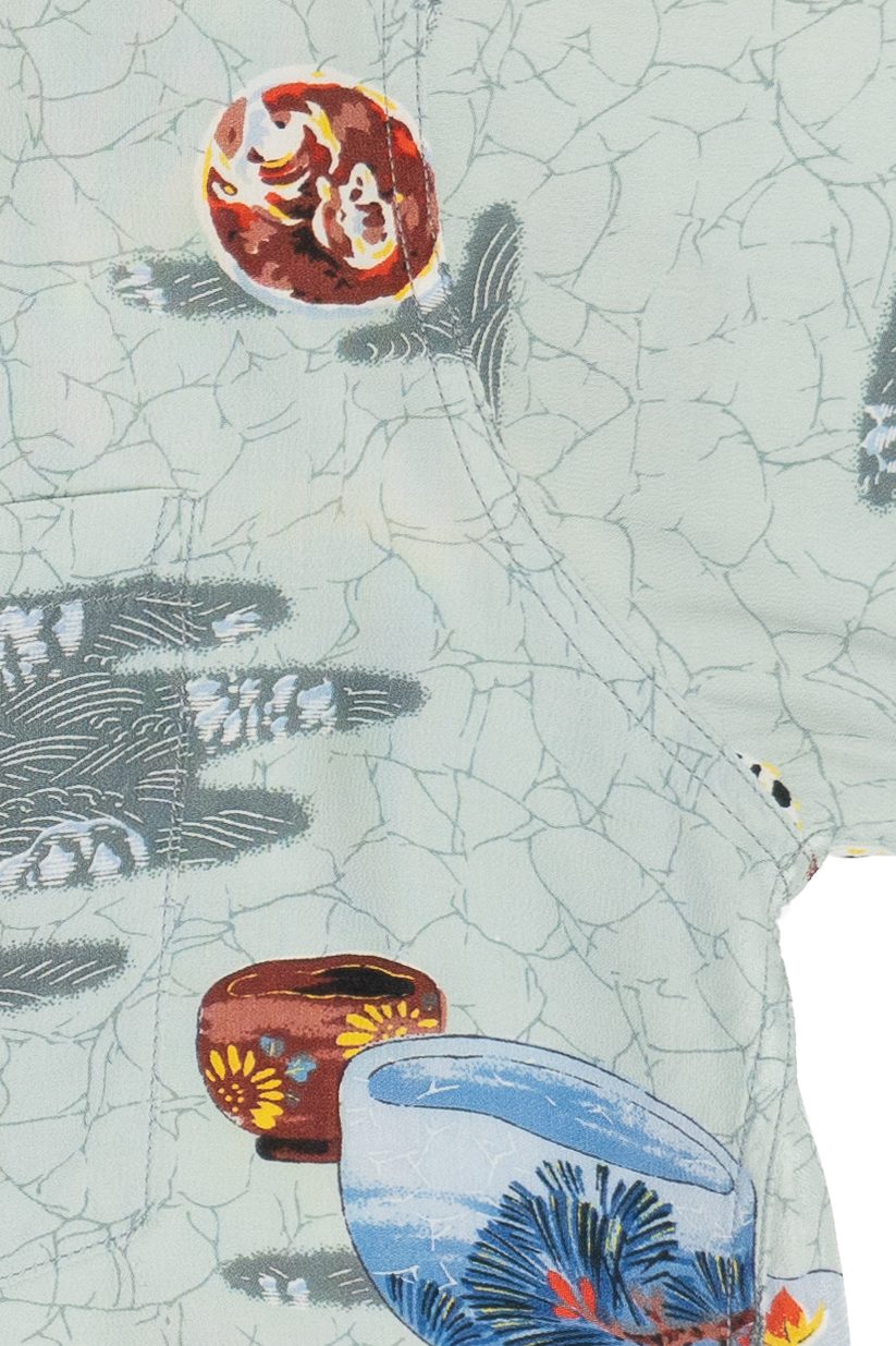 Rare Vintage Hawaiian Shirt With Loop Collar Made In Hawaii By Iolani 40s/50s