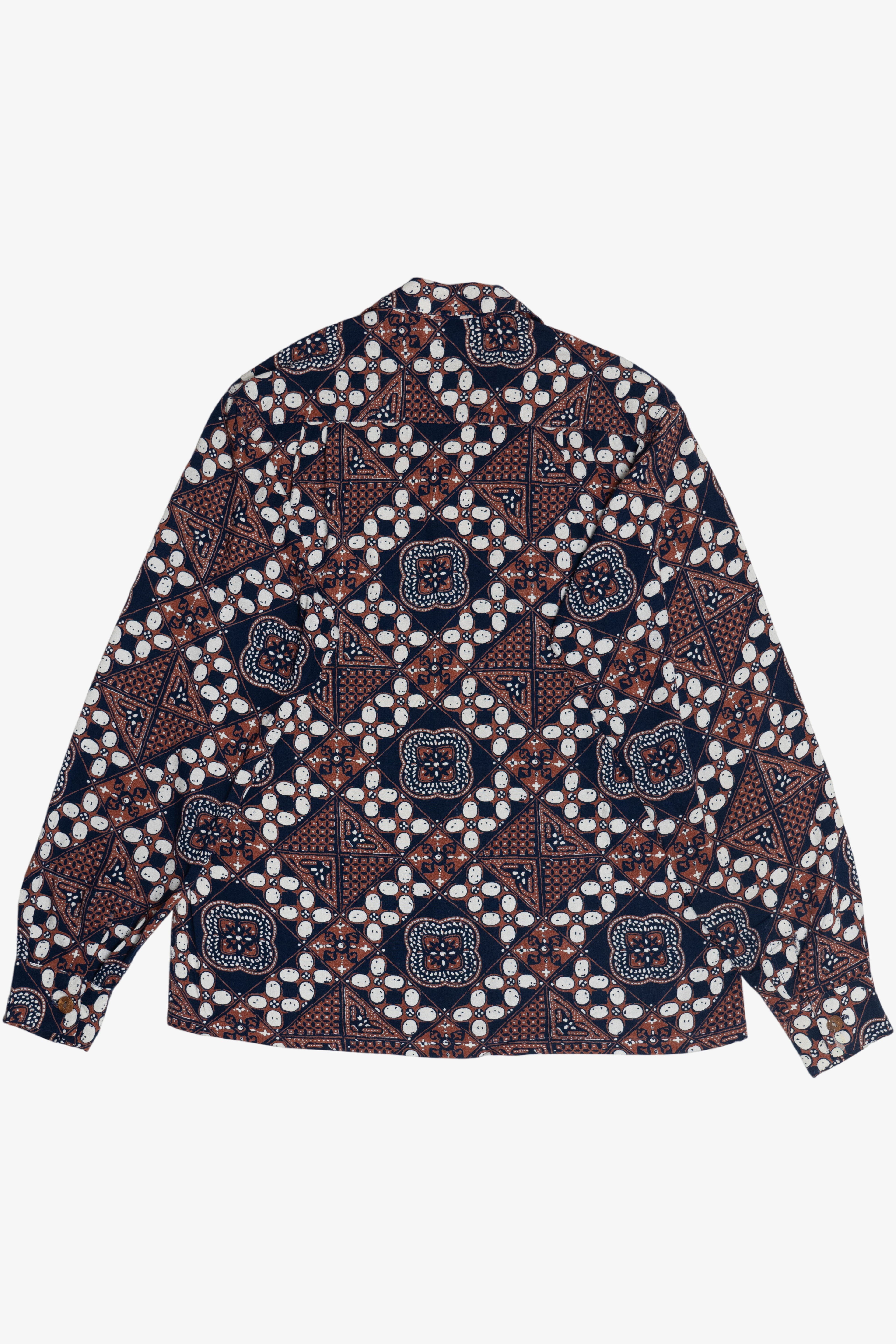 Vintage Rare Hawaiian Long Sleeve Shirt By The Kahala For M. McInerny Made In Honolulu 40/50s
