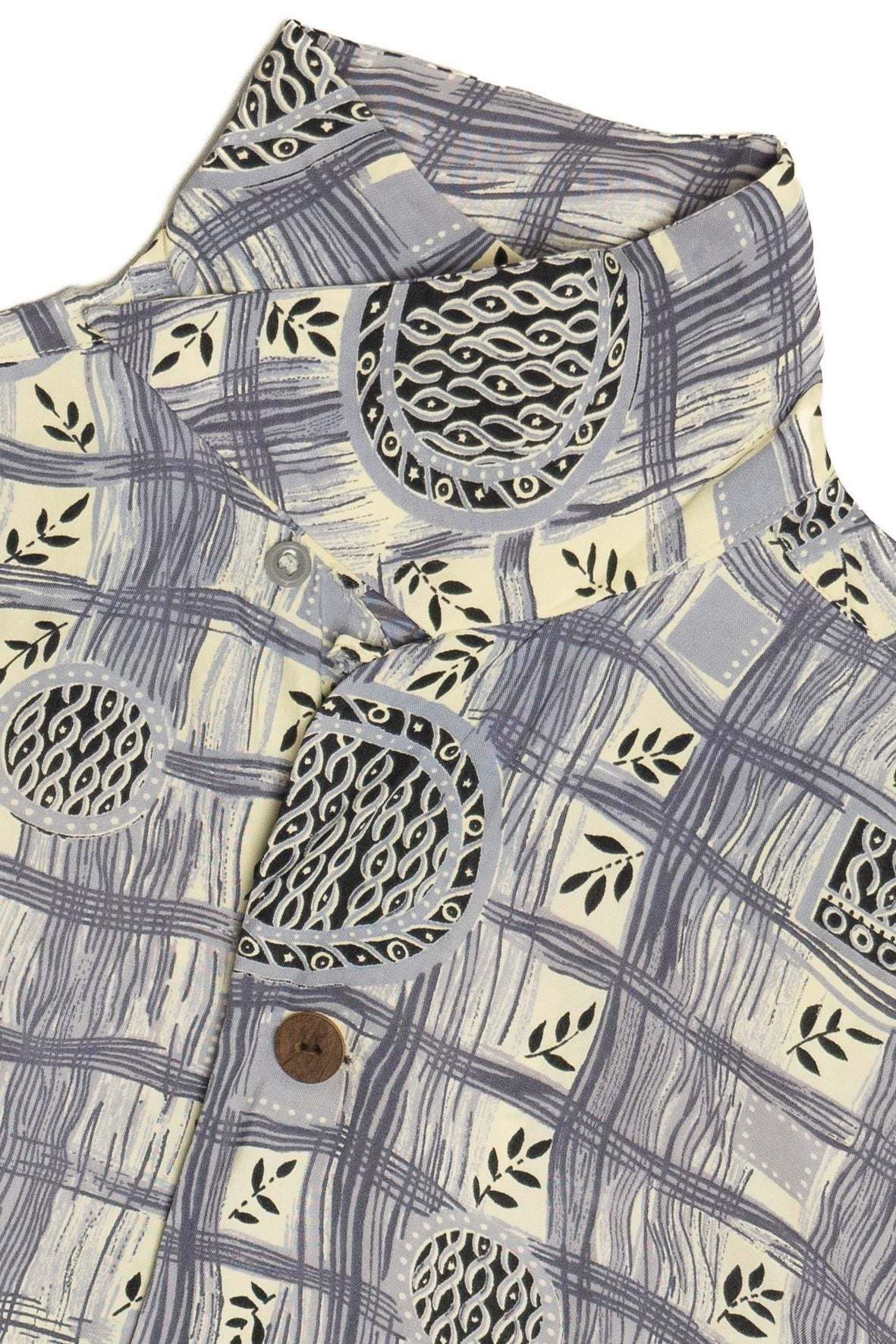 Vintage Rare Hawaiian Shirt With Loop Collar Campus Hand Washable 40/50s