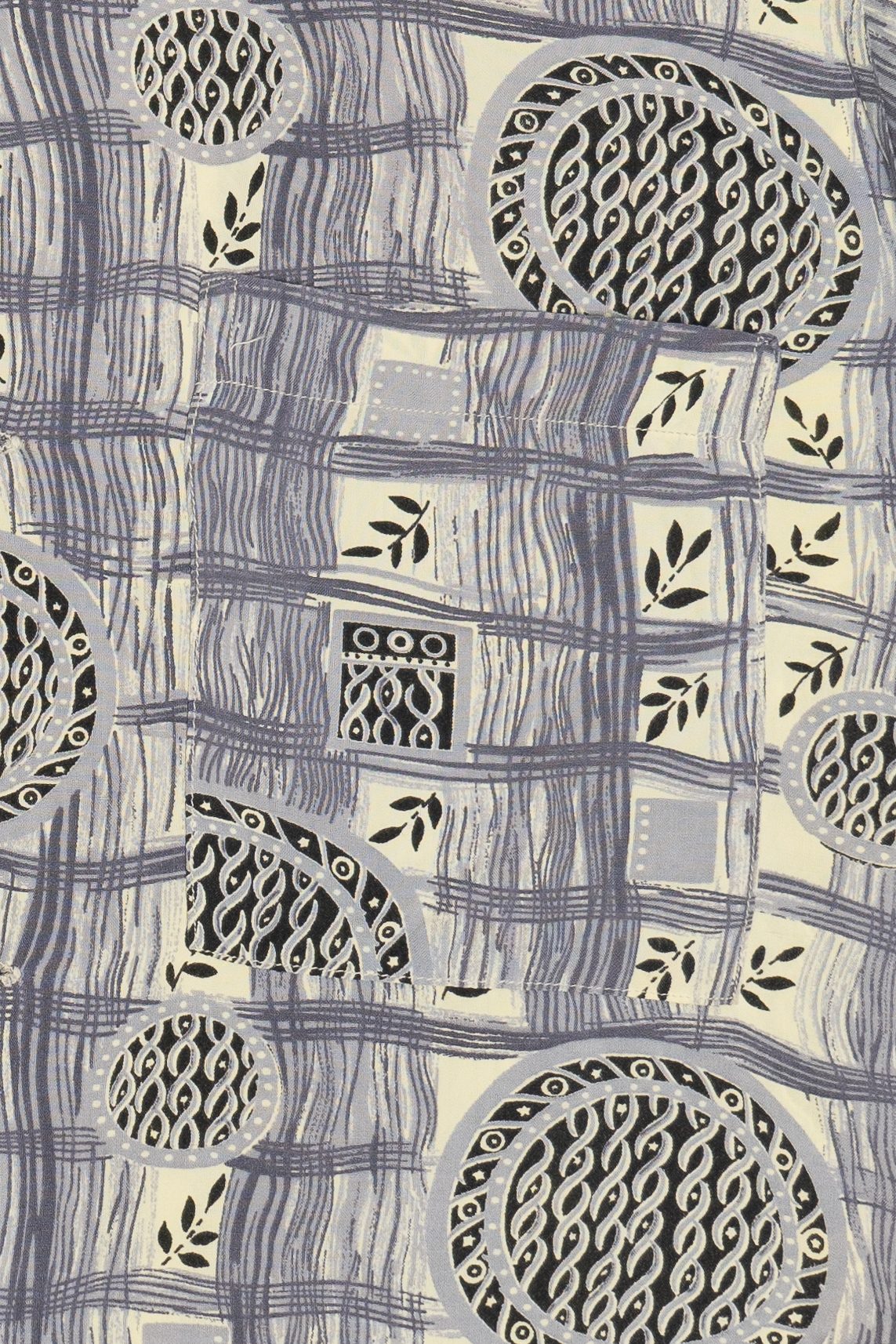 Vintage Rare Hawaiian Shirt With Loop Collar Campus Hand Washable 40/50s