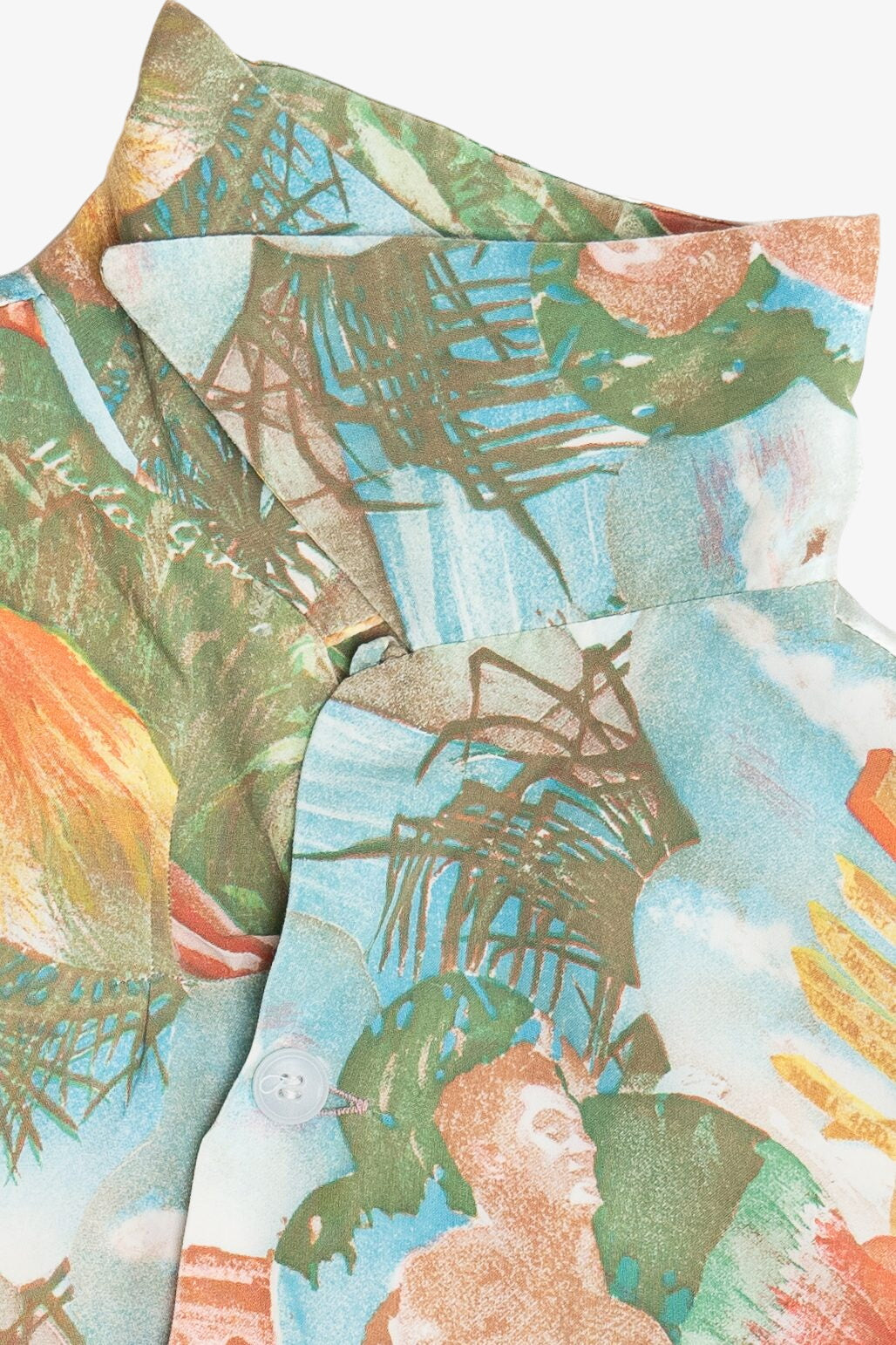 Vintage Rare Hawaiian Shirt With Loop Collar Surfing Hula 40/50s