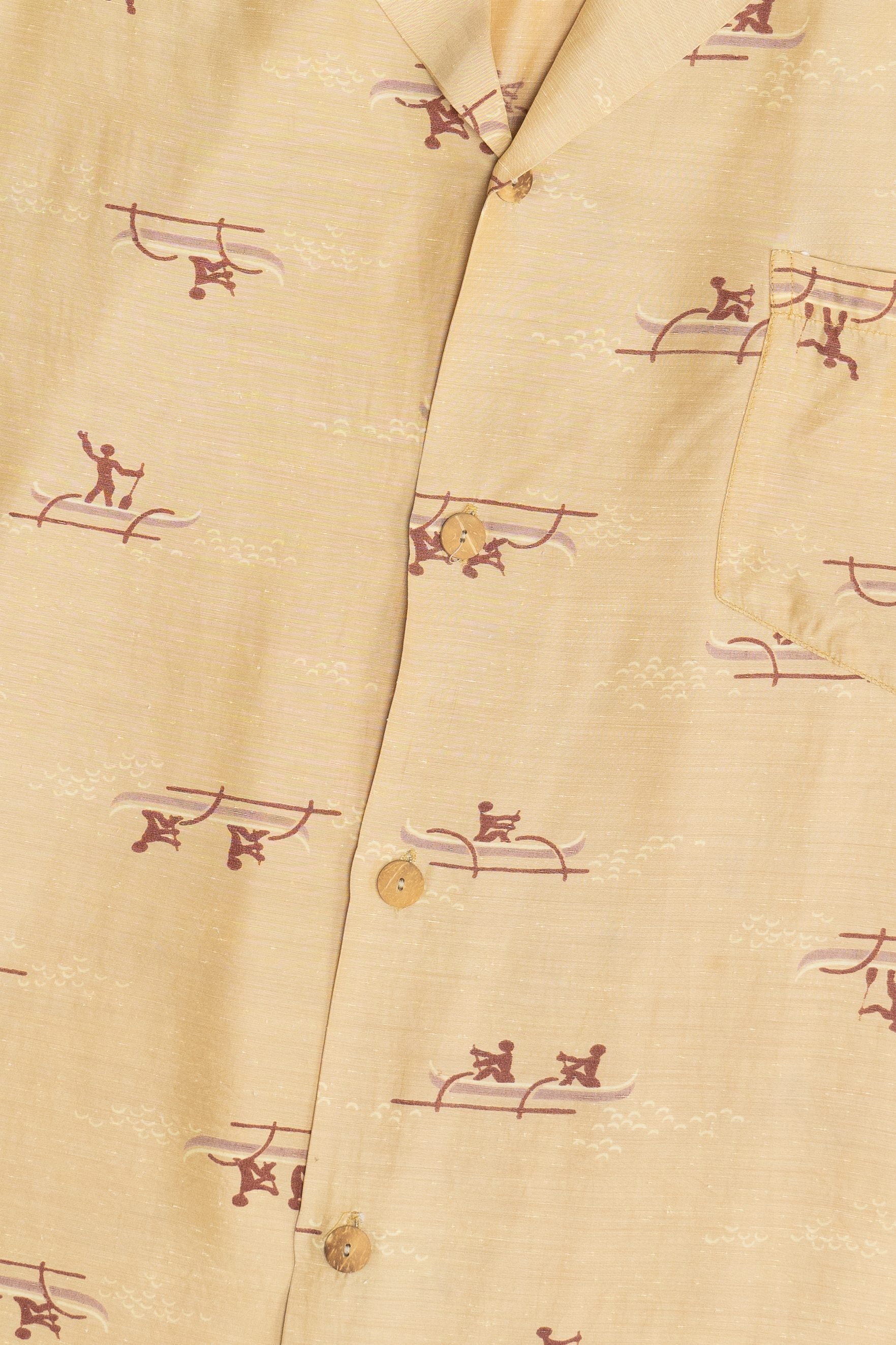 Rare Vintage Hawaiian Shirt With Loop Collar The Kahala Made In Honolulu 40/50s