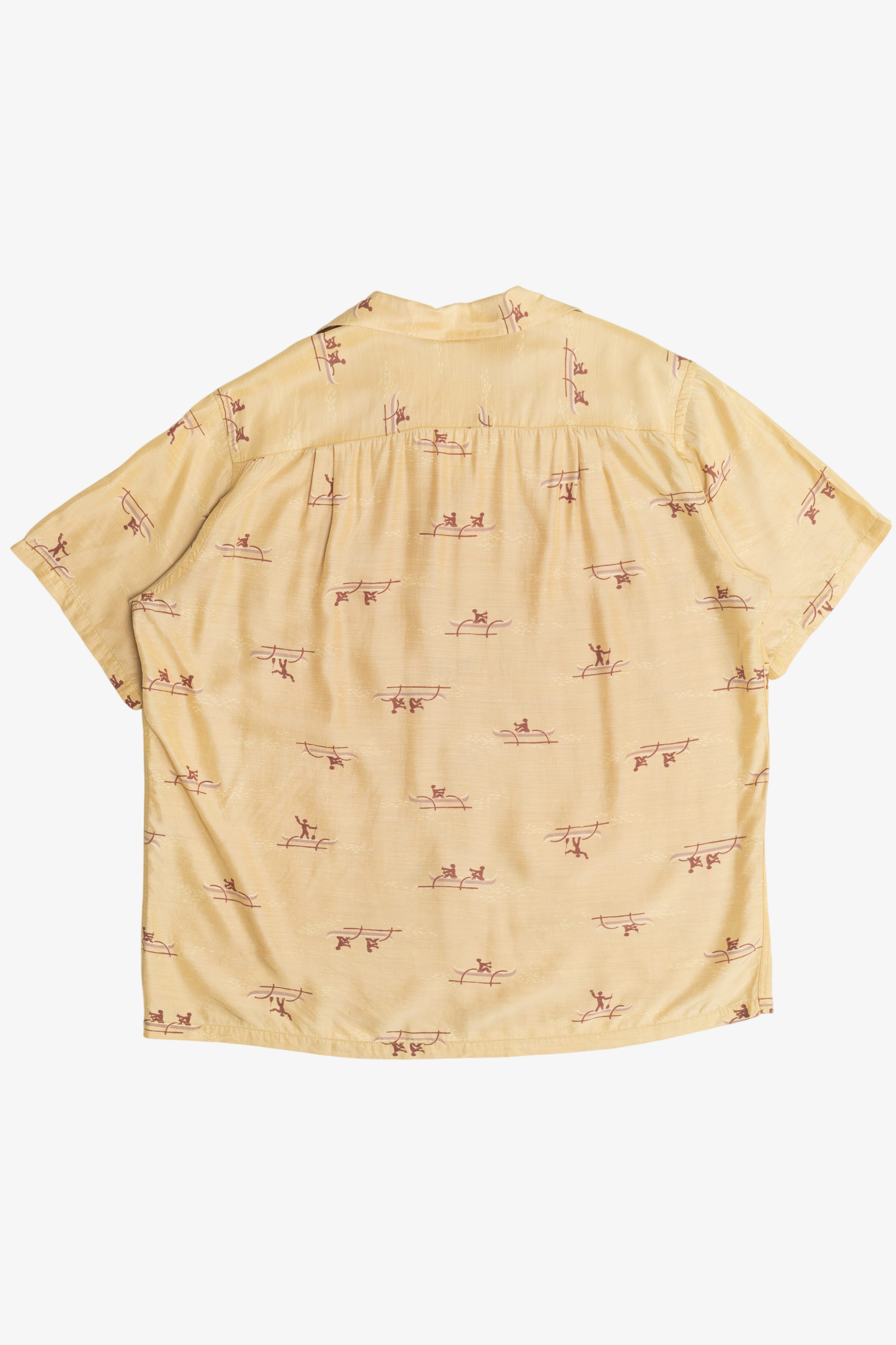 Rare Vintage Hawaiian Shirt With Loop Collar The Kahala Made In Honolulu 40/50s