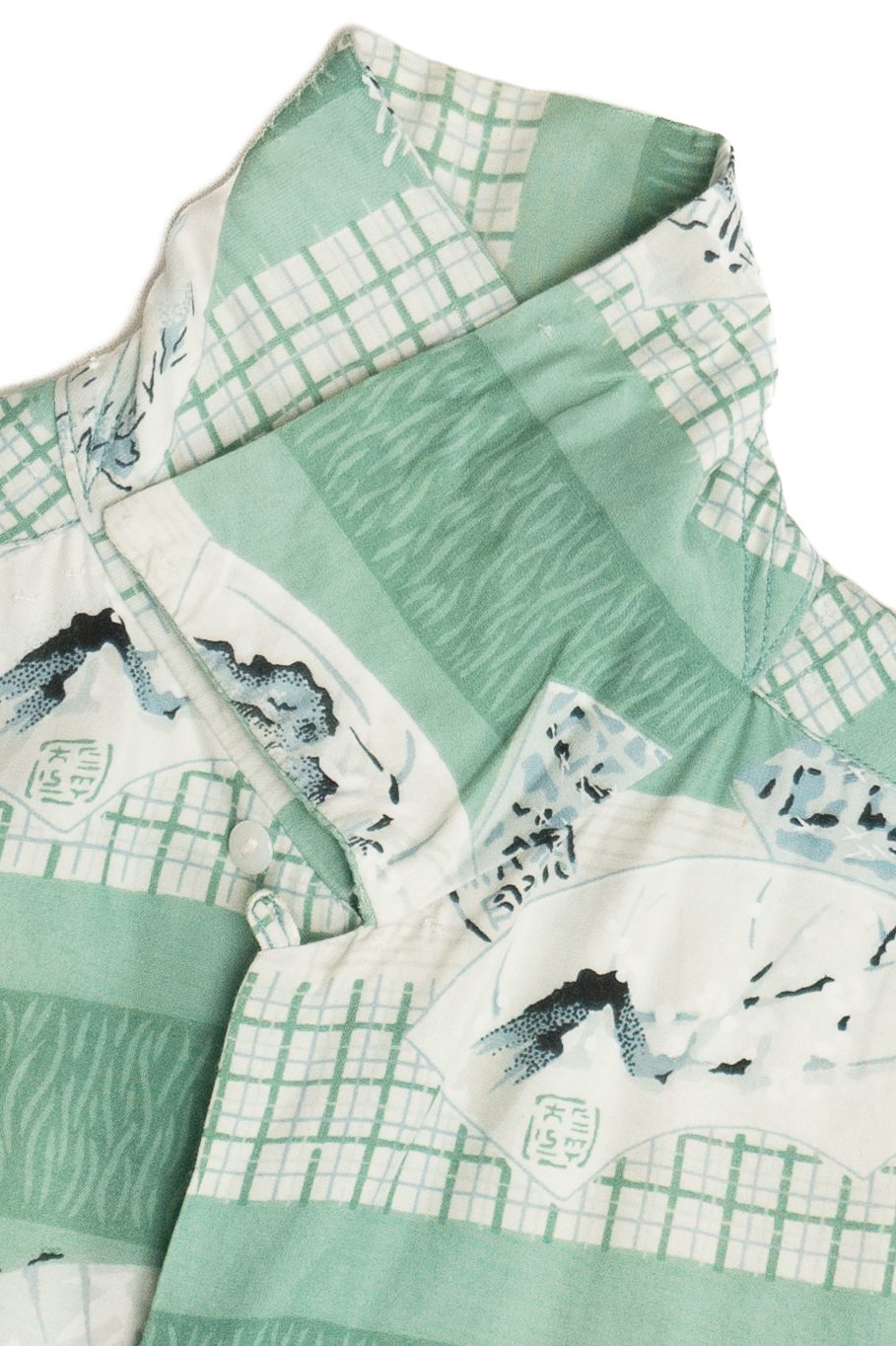 Rare Vintage Hawaiian Shirt With Loop Collar Hale-Niu Honolulu 40/50s