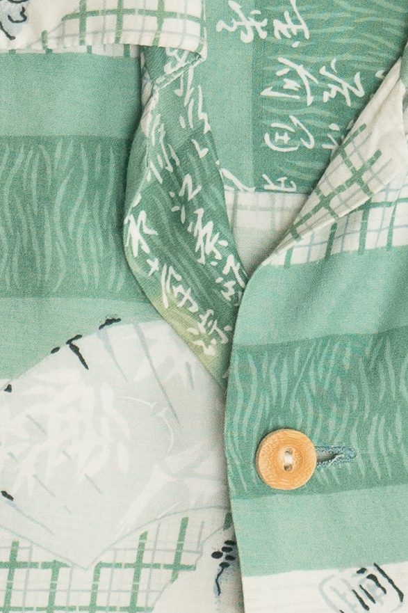 Rare Vintage Hawaiian Shirt With Loop Collar Hale-Niu Honolulu 40/50s