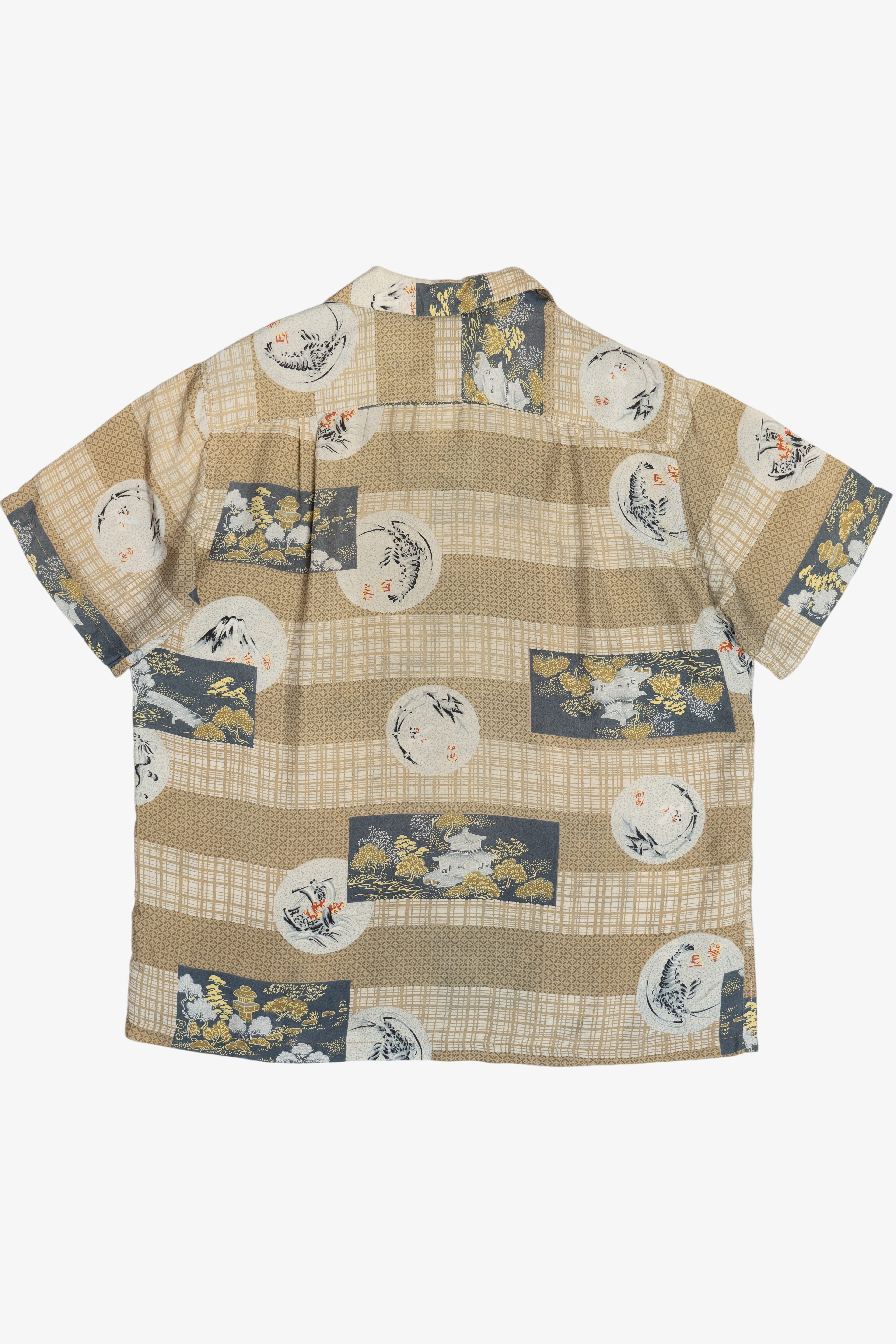 Rare Vintage Silk Hawaiian Shirt With Loop Collar The Kahala Made In Honolulu 40/50s