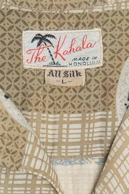 Rare Vintage Silk Hawaiian Shirt With Loop Collar The Kahala Made In Honolulu 40/50s