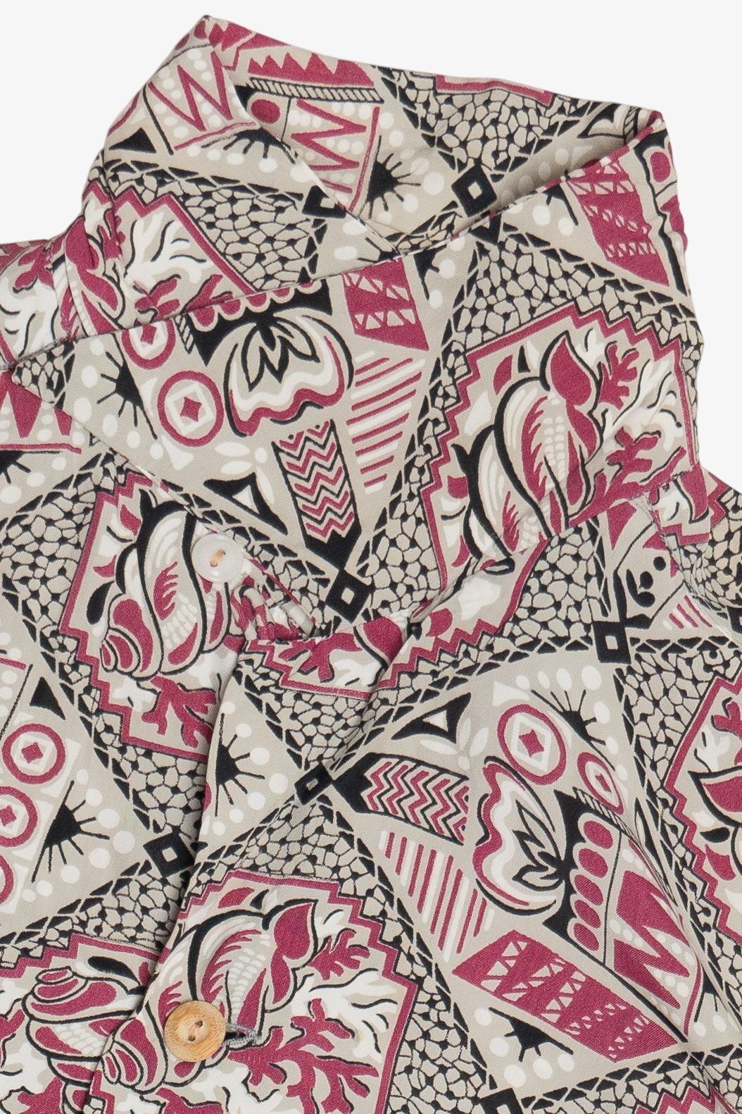Rare Vintage Hawaiian Shirt With Loop Collar Kalakaua Made In Hawaii 40/50s