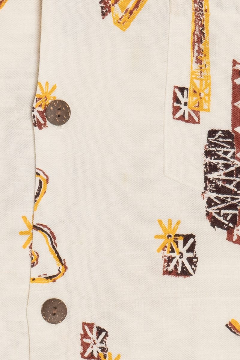 Rare Vintage Hawaiian Shirt With Loop Collar Tropicana Made In Honolulu 40/50s