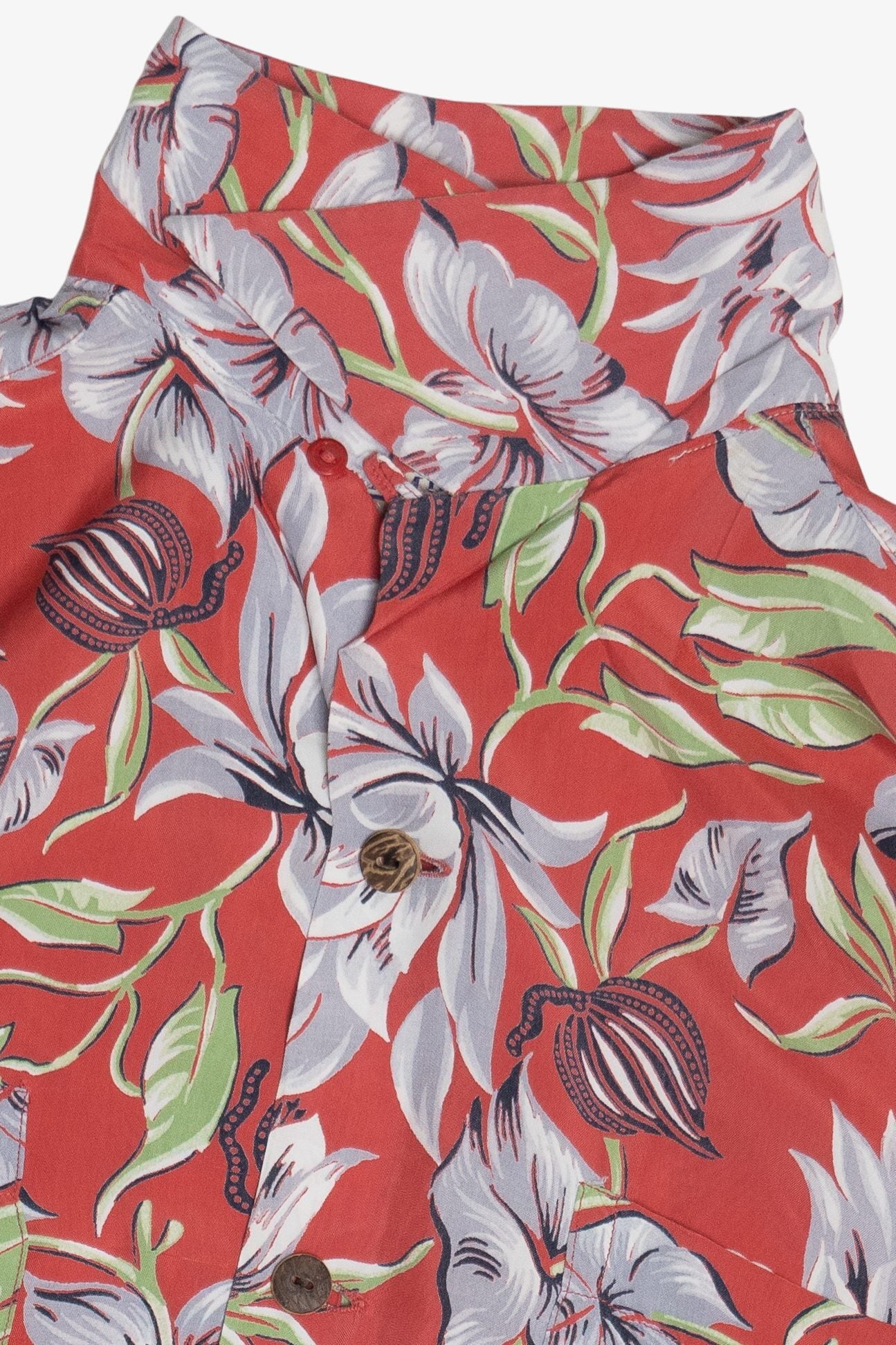 Rare Vintage Hawaiian Long Sleeve Shirt With Loop Collar And Double Pockets Campus Hollywood Styled 40/50s