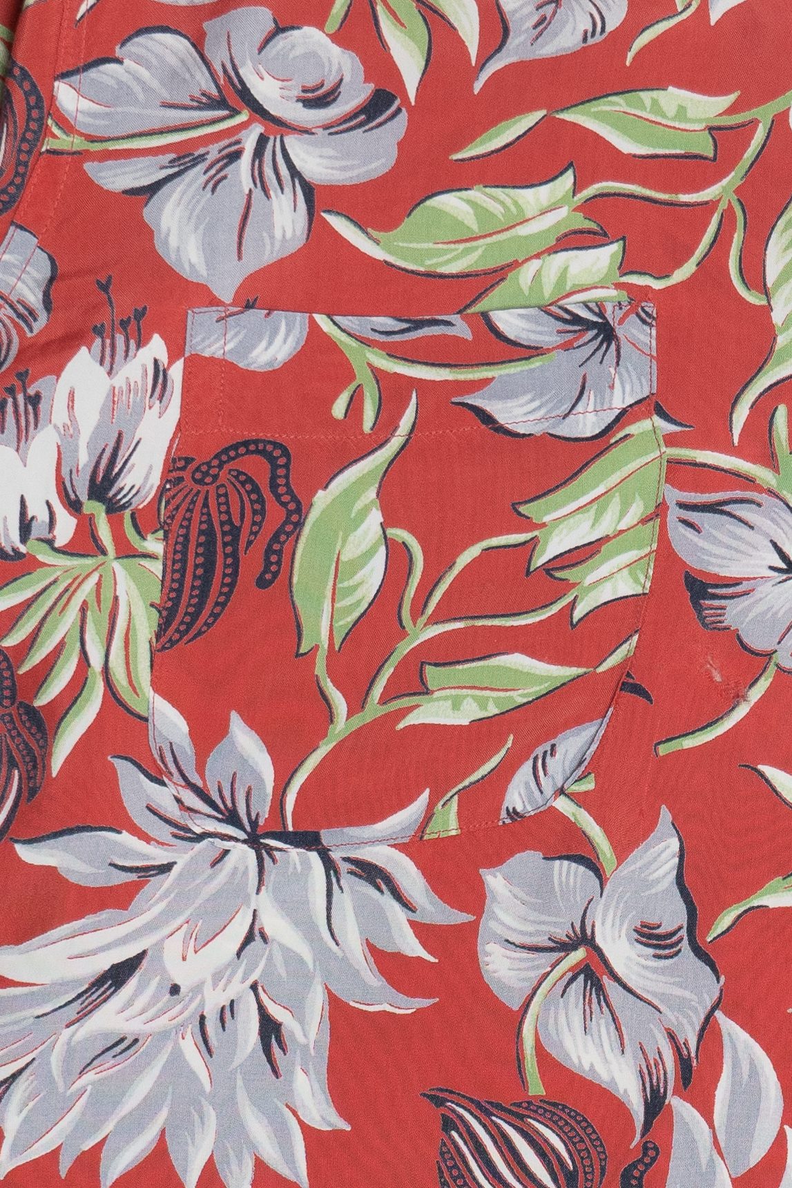 Rare Vintage Hawaiian Long Sleeve Shirt With Loop Collar And Double Pockets Campus Hollywood Styled 40/50s