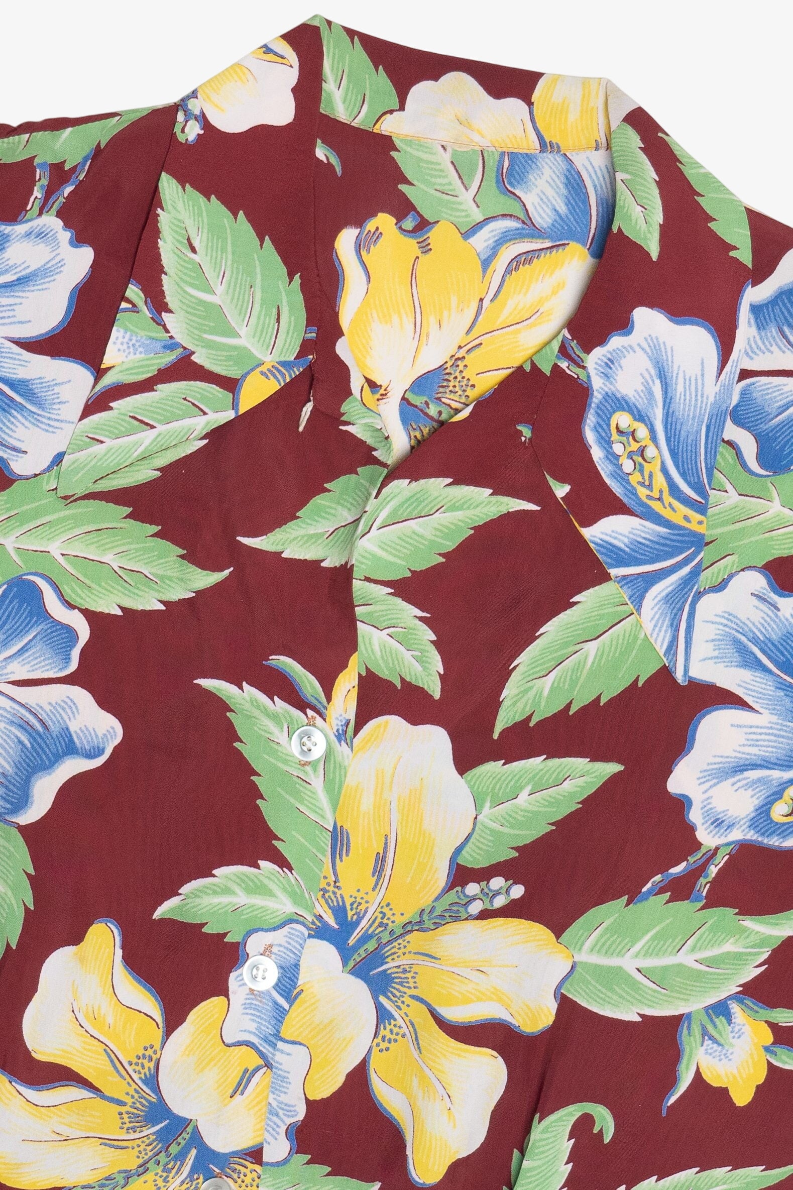 Rare Vintage Hawaiian Women's Shirt With Loop Collar 40/50s