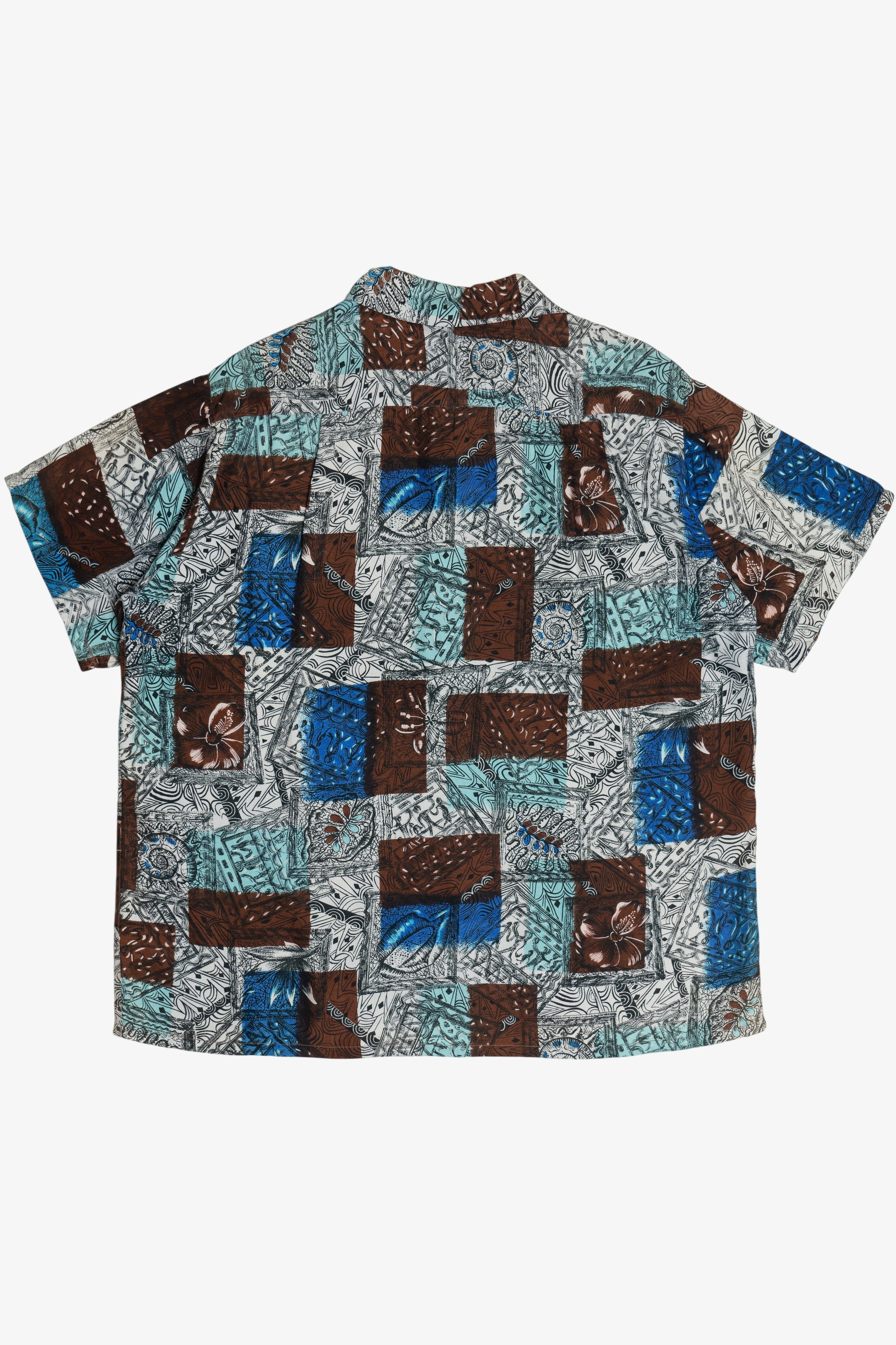 Rare Vintage Hawaiian Shirt With Loop Collar Pilgrim Made And Styled In California 40/50s