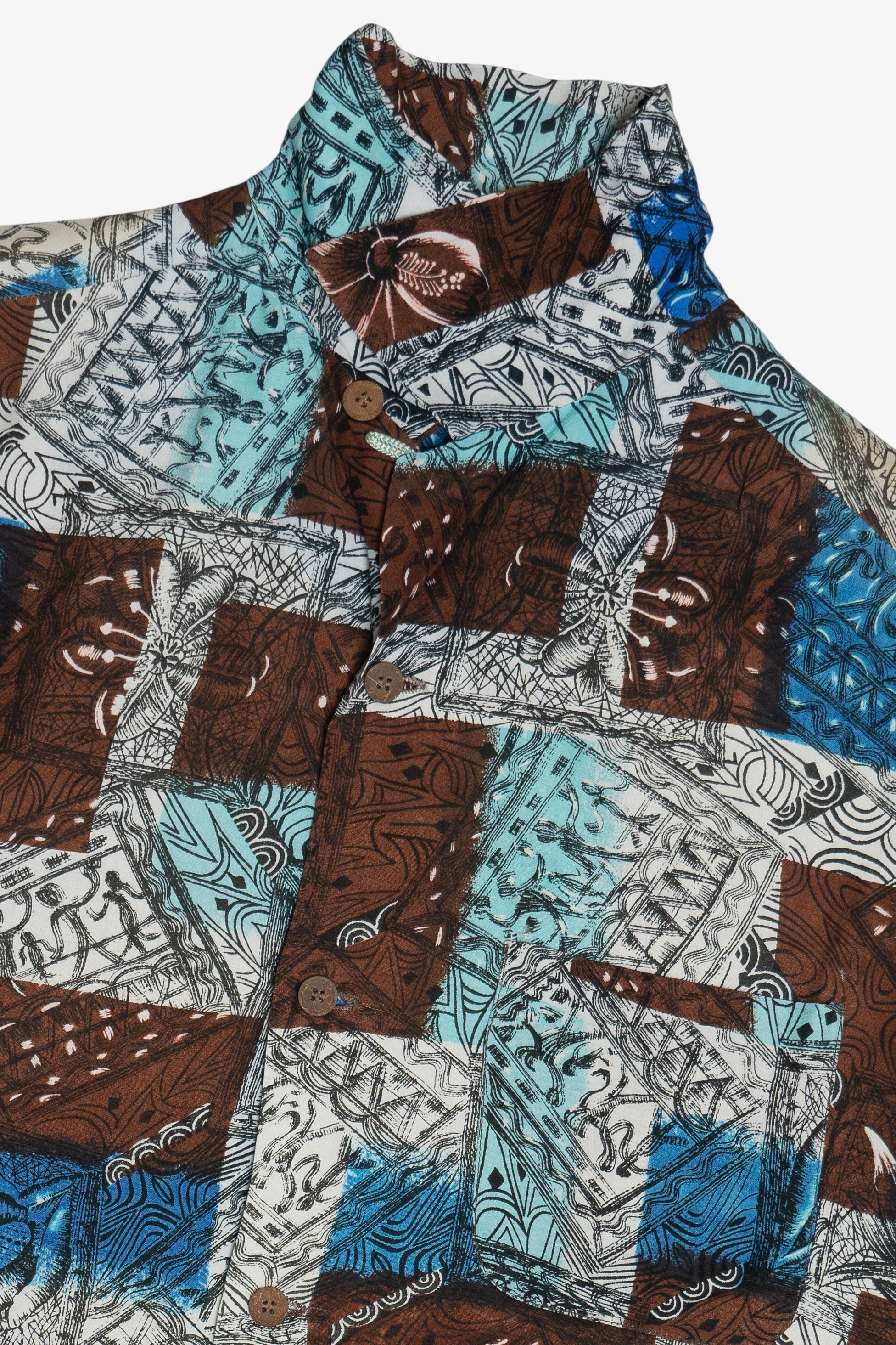 Rare Vintage Hawaiian Shirt With Loop Collar Pilgrim Made And Styled In California 40/50s