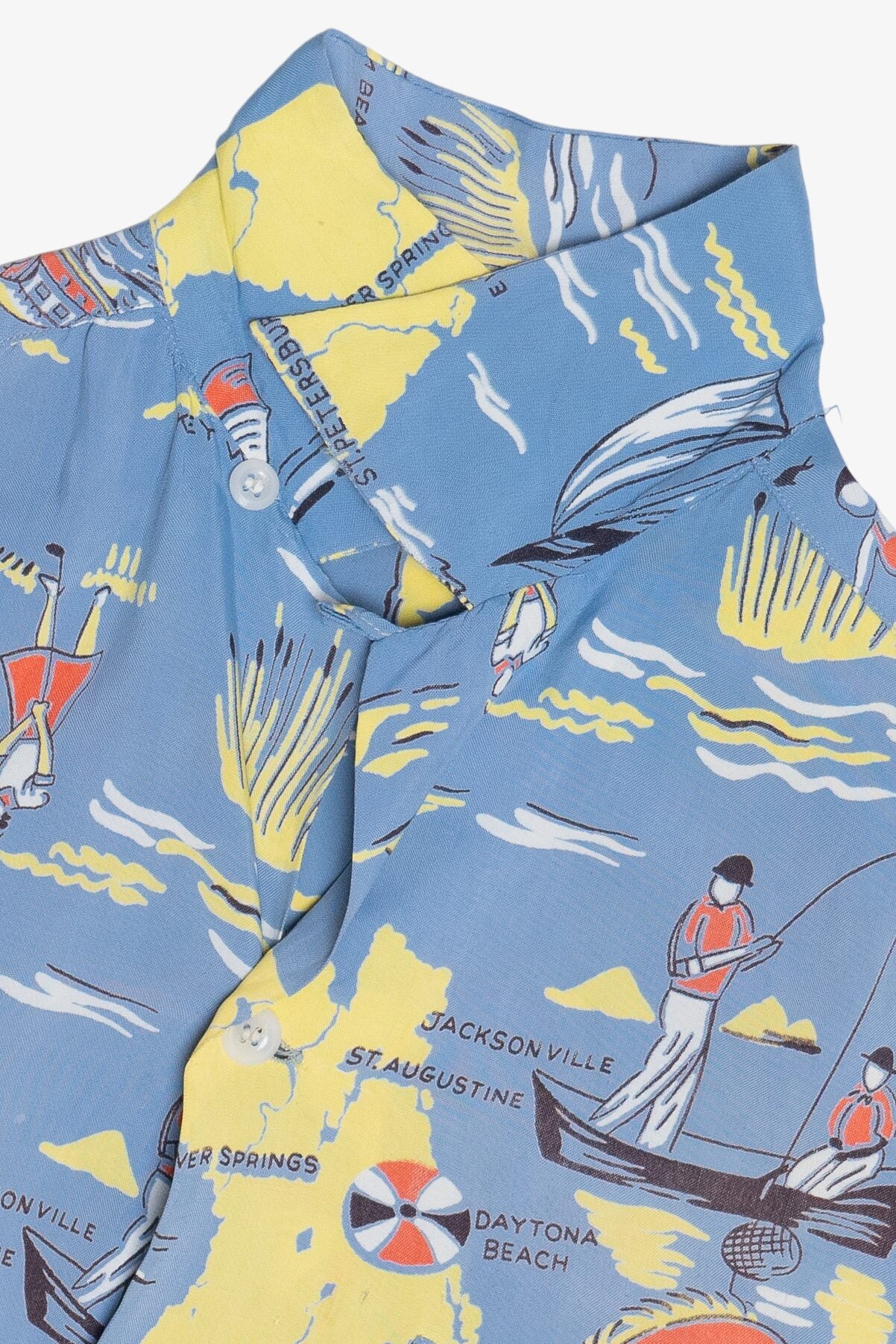 Rare Vintage Hawaiian Double Pocket Shirt With Loop Collar Terrace Club Rayon 40/50s