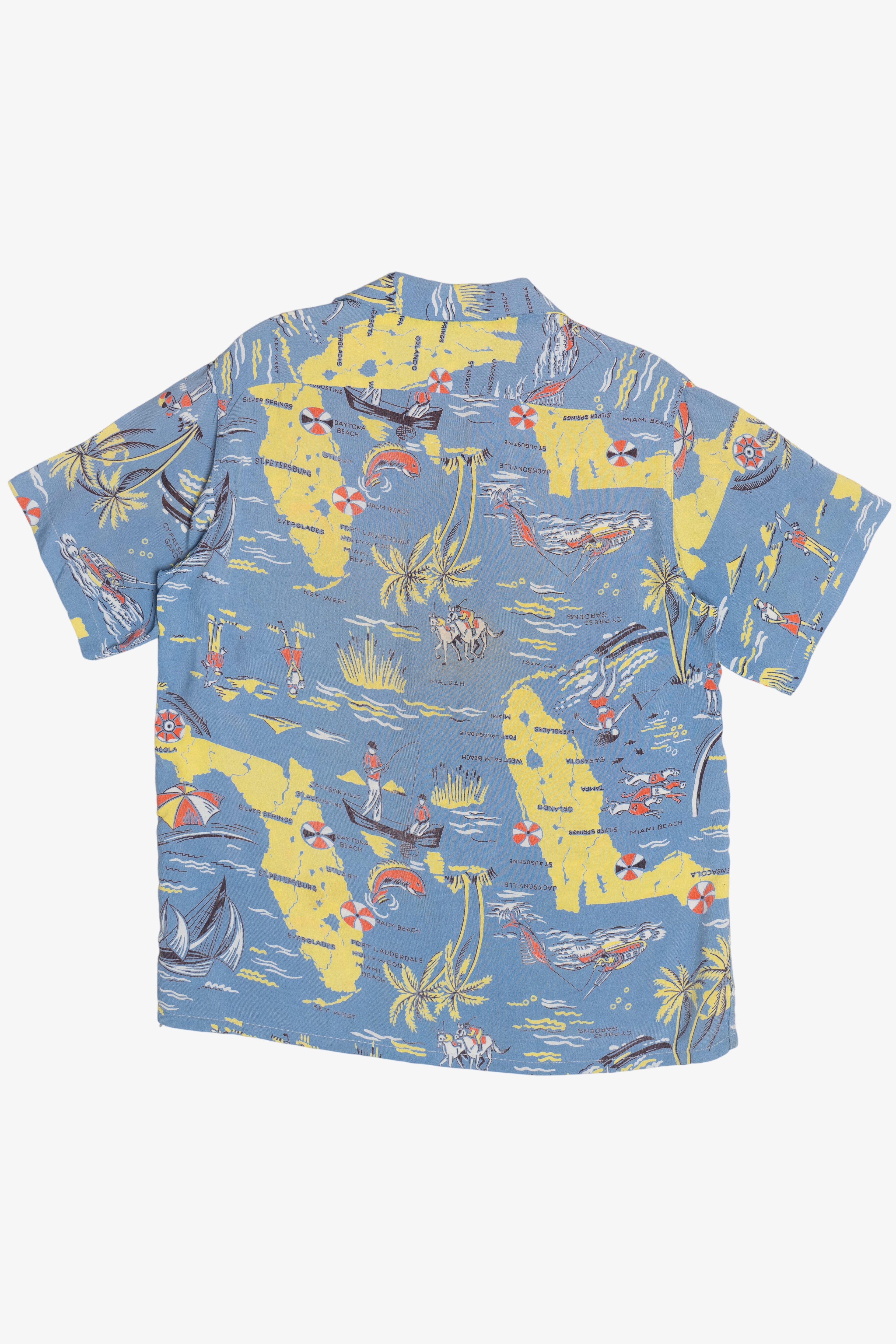 Rare Vintage Hawaiian Double Pocket Shirt With Loop Collar Terrace Club Rayon 40/50s