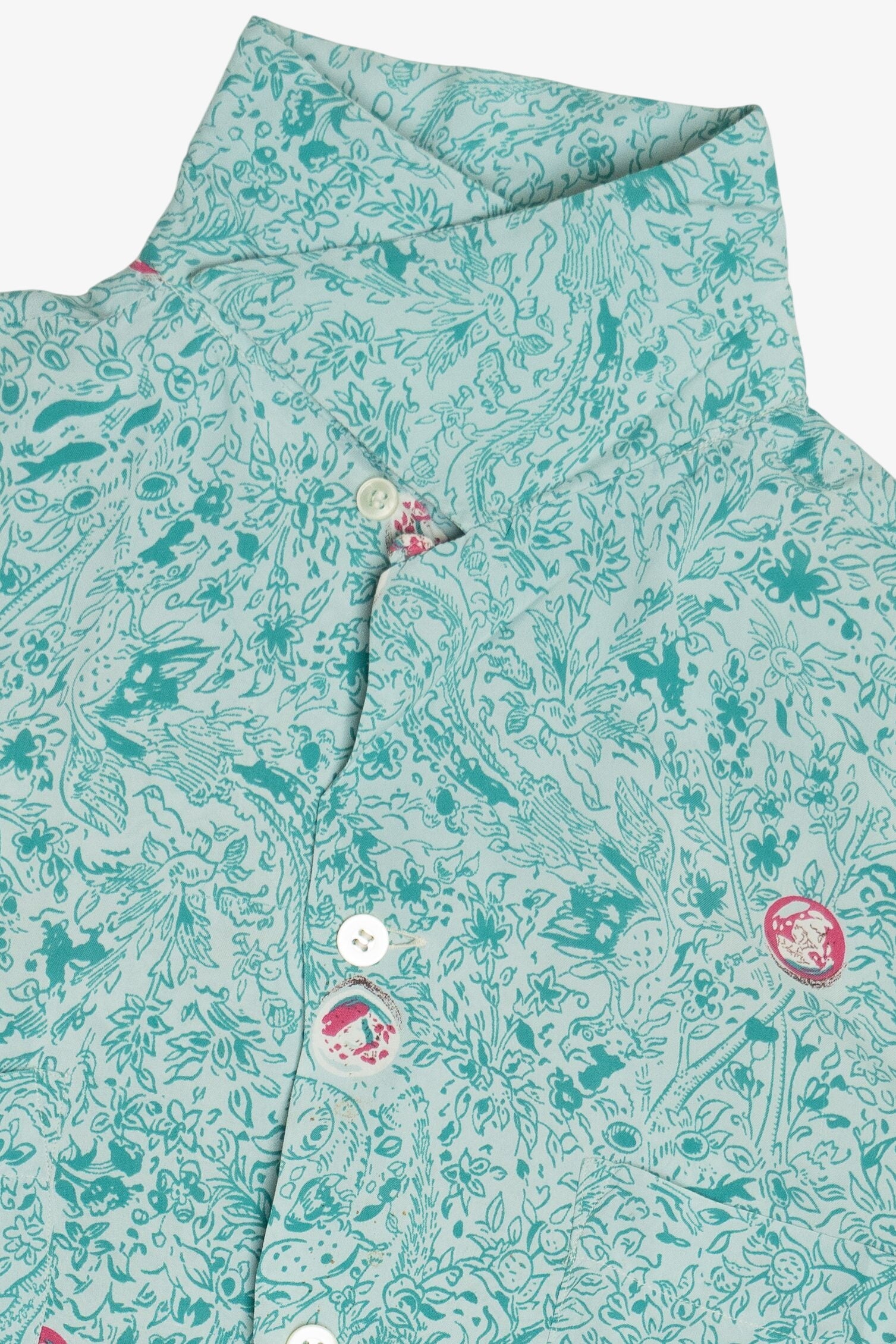 Rare Vintage Hawaiian Double Pocket Shirt With Loop Collar 40/50s