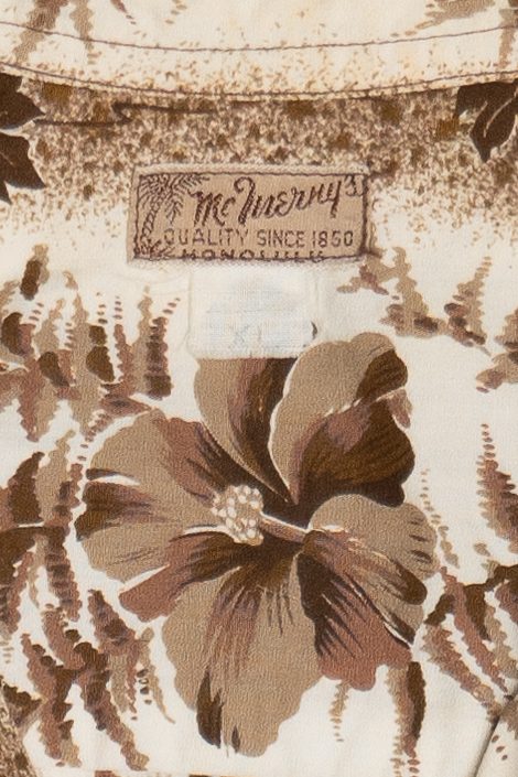 Rare Vintage Hawaiian Shirt With Loop Collar McInerny's Honolulu 40/50s