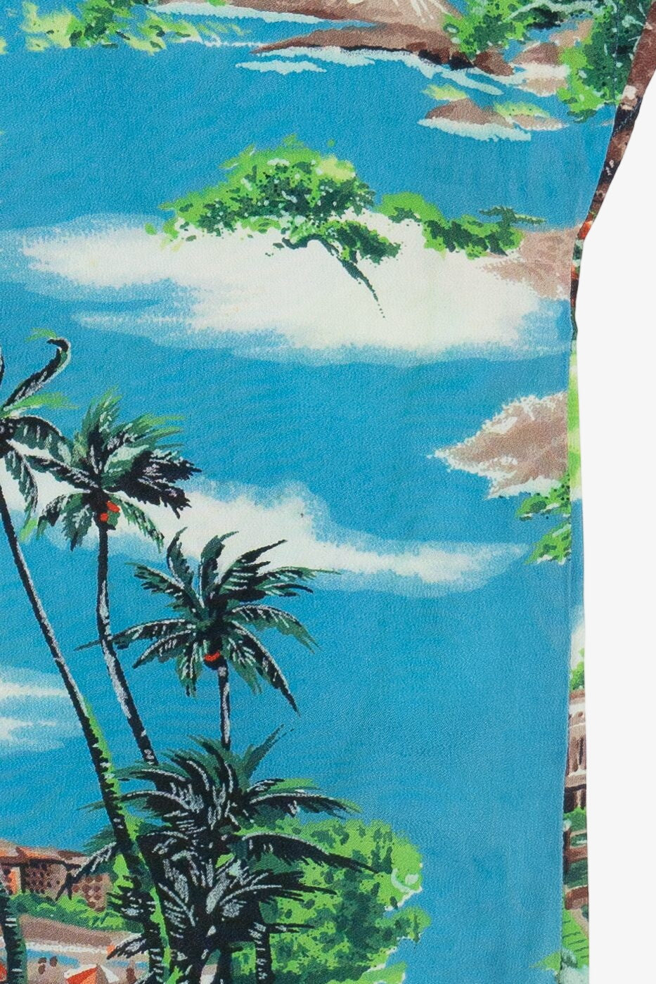 Rare Vintage Hawaiian Sleeveless Double Pocket Mandarin Collar Shirt 40/50s