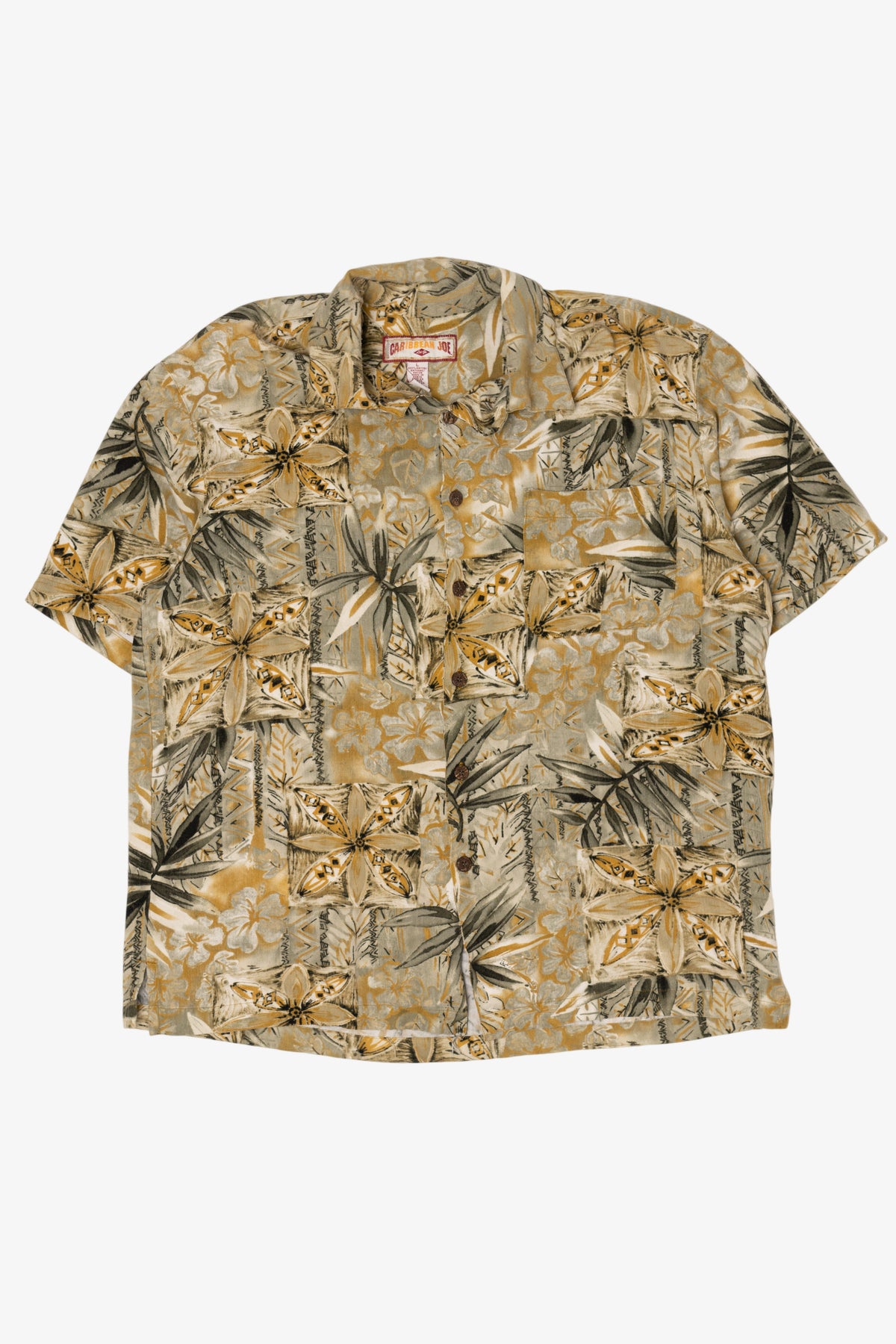 Vintage Beige Caribbean Joe Hawaiian Shirt (1990s)